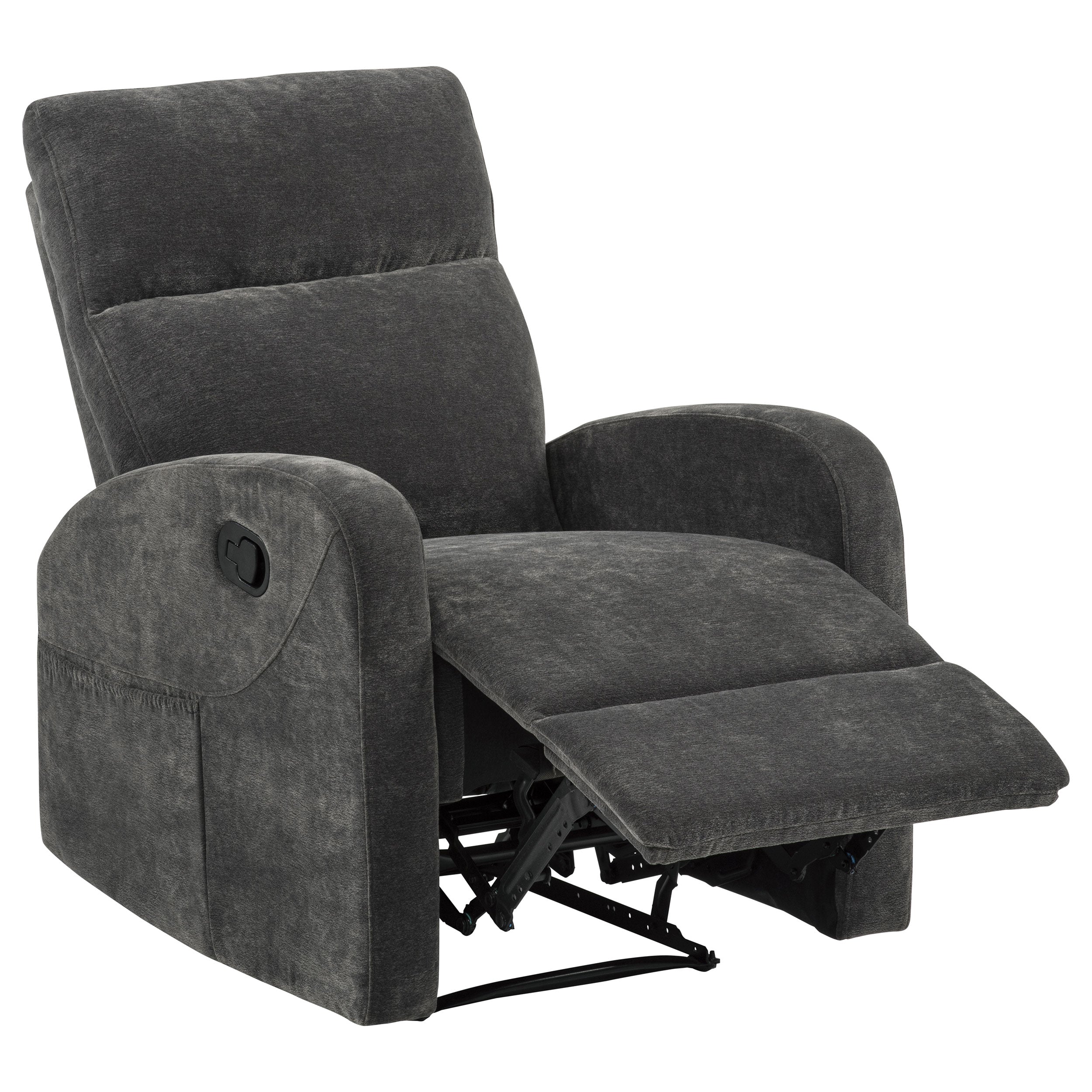 Hamilton 3-piece Chenille Manual Reclining Sofa Set Charcoal Grey — view 11