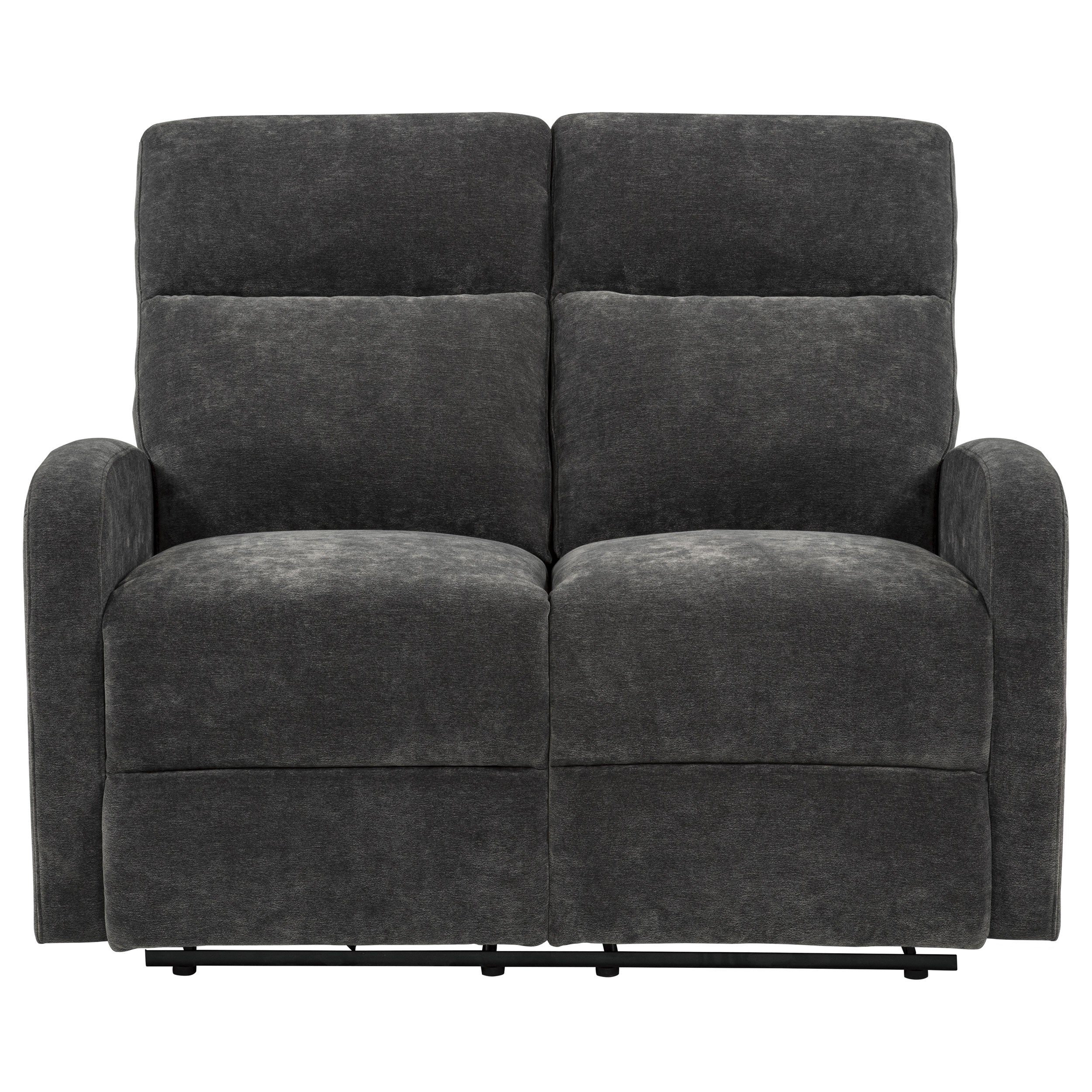 Hamilton Chenille Upholstered Manual Reclining Loveseat Charcoal Grey — view 5
