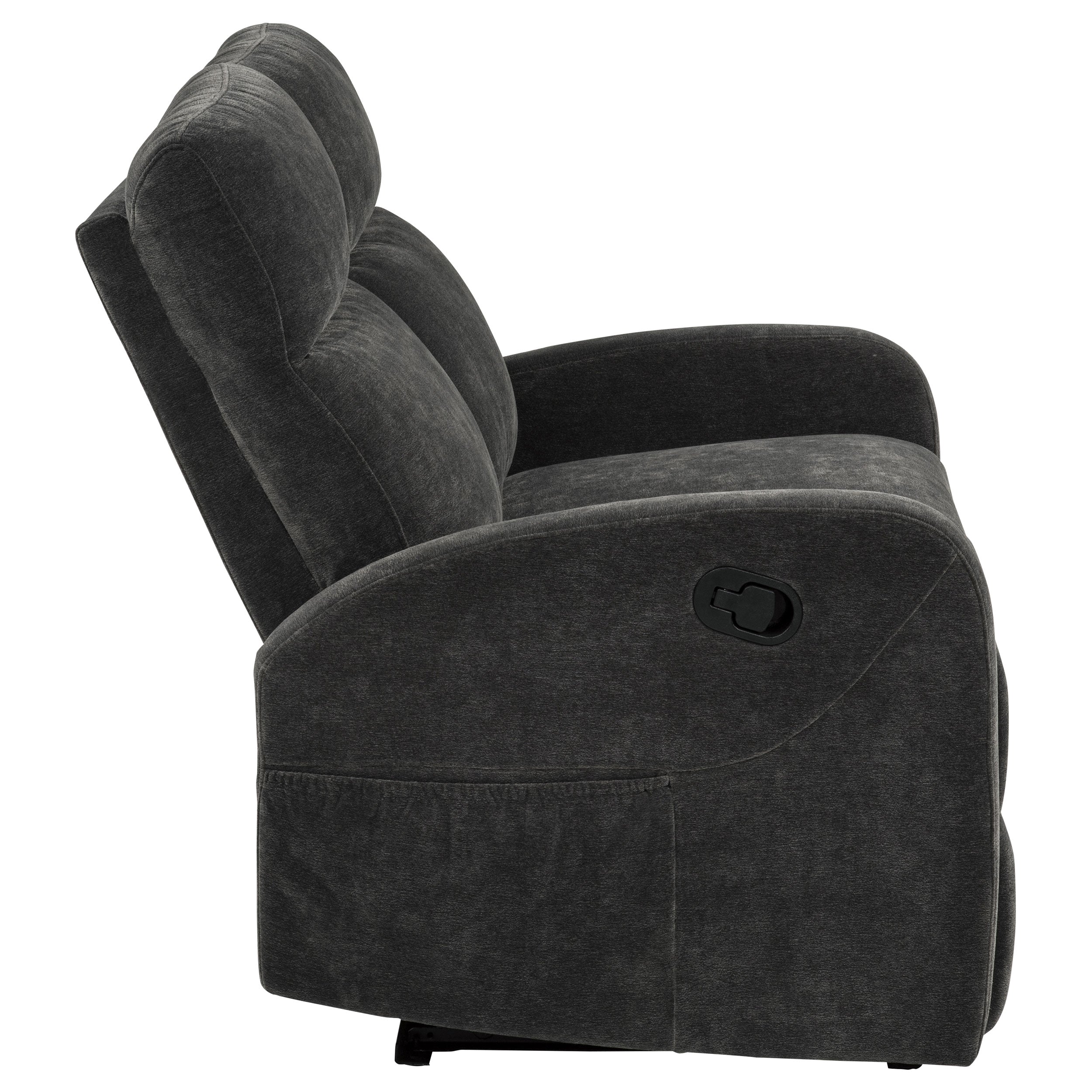 Hamilton Chenille Upholstered Manual Reclining Loveseat Charcoal Grey — view 7