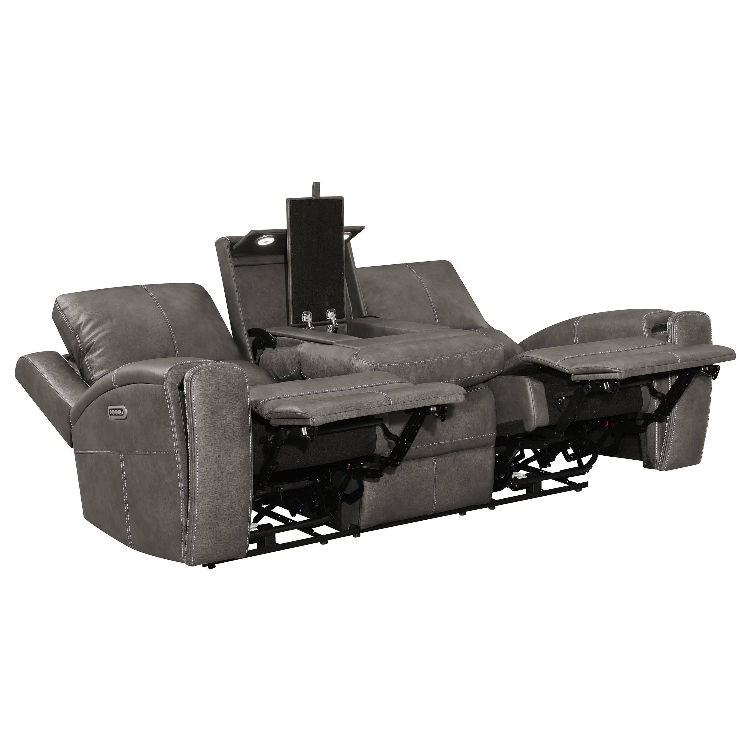 Brickston 2-piece Triple Power Reclining Sofa Set Charcoal — view 4