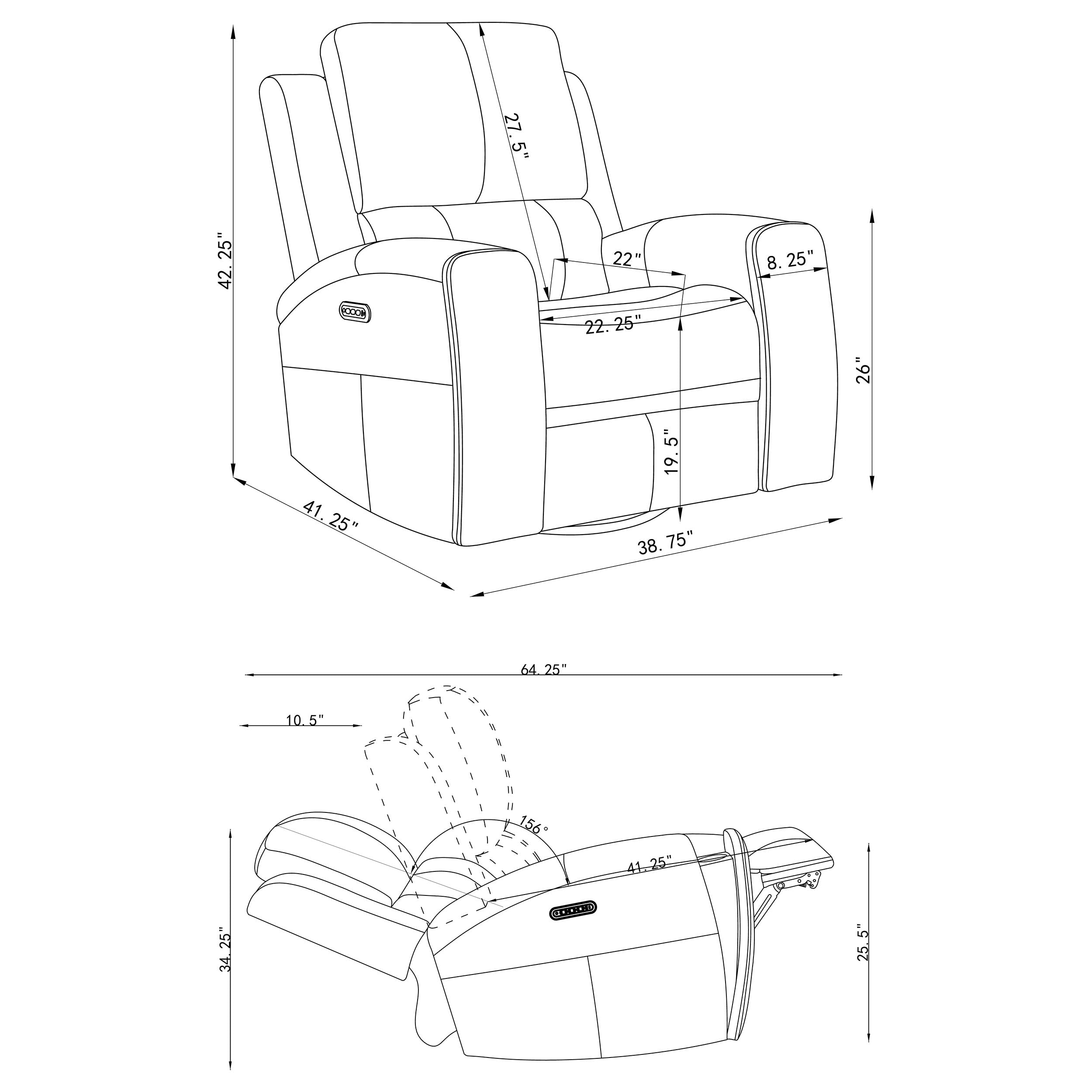 Brickston 3-piece Triple Power Reclining Sofa Set Charcoal — view 17