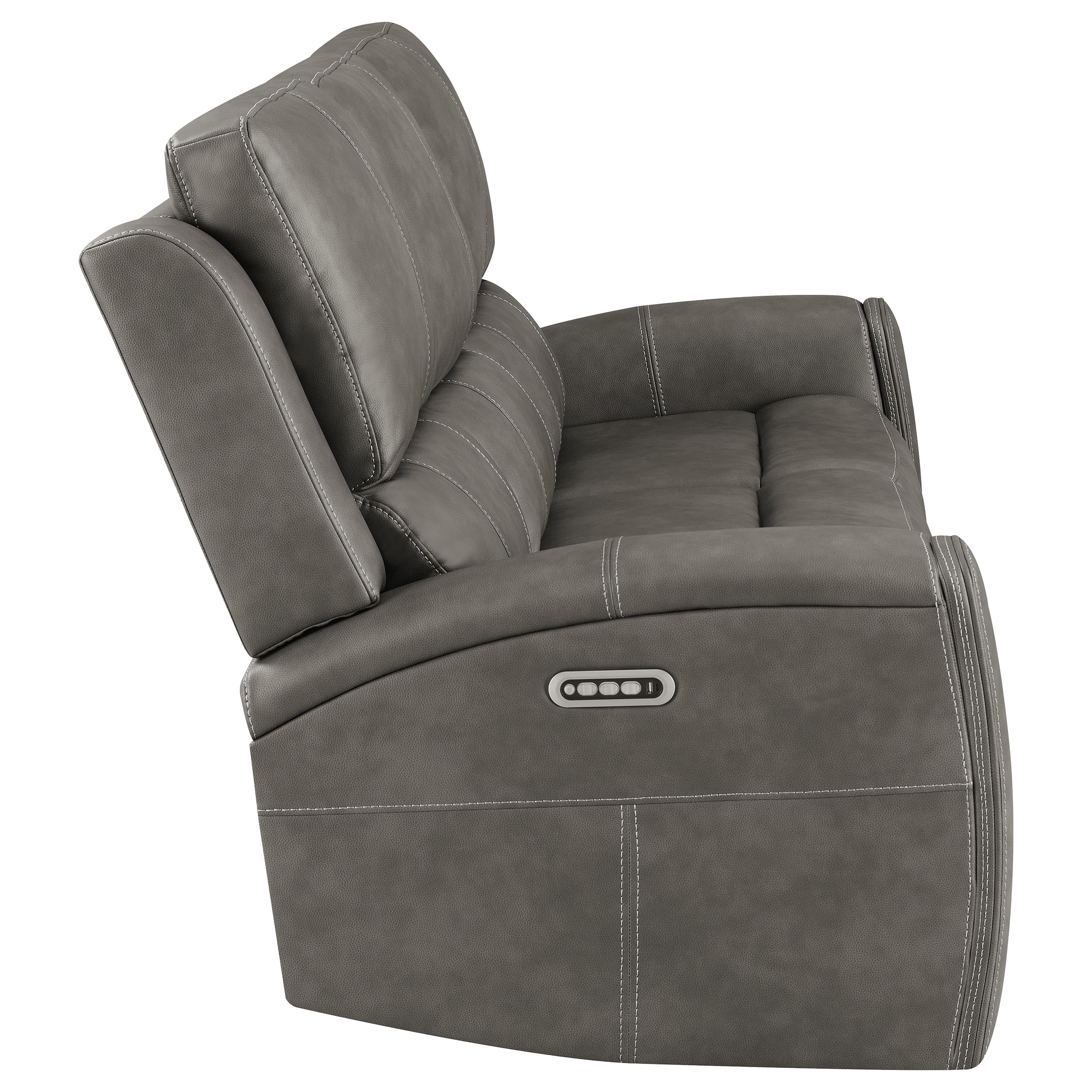 Brickston Triple Power Reclining Sofa Charcoal — view 7