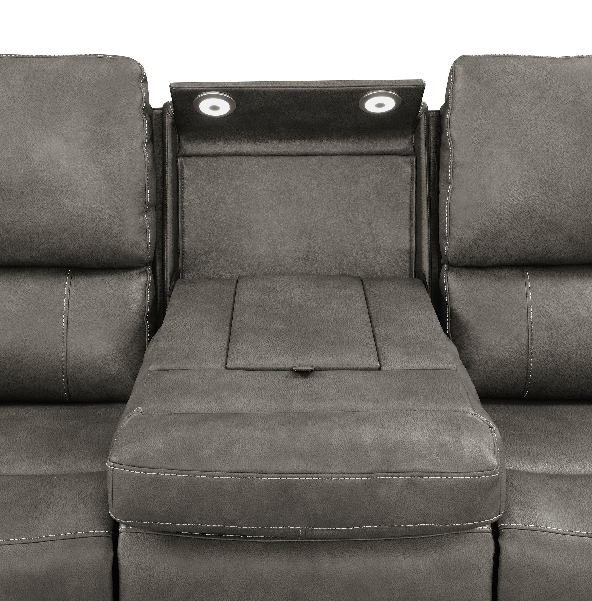 Brickston Triple Power Reclining Sofa Charcoal — view 8