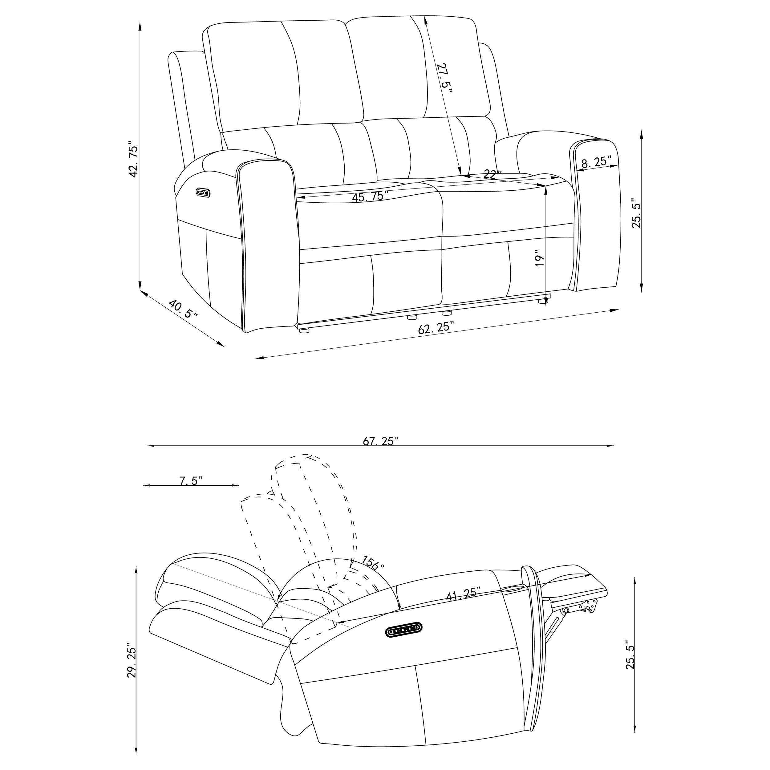 Brickston 2-piece Triple Power Reclining Sofa Set Grey — view 16