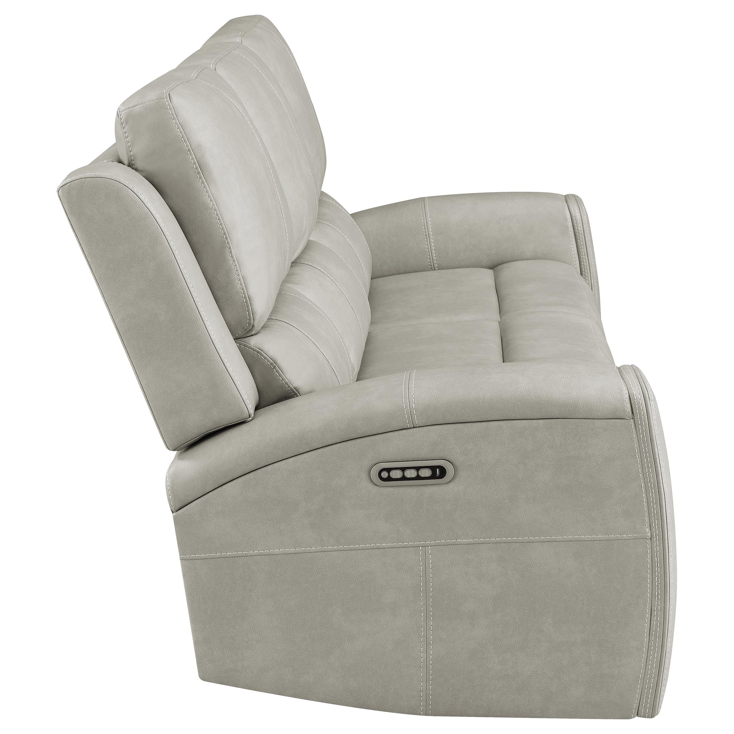 Brickston Triple Power Reclining Sofa Grey — view 7