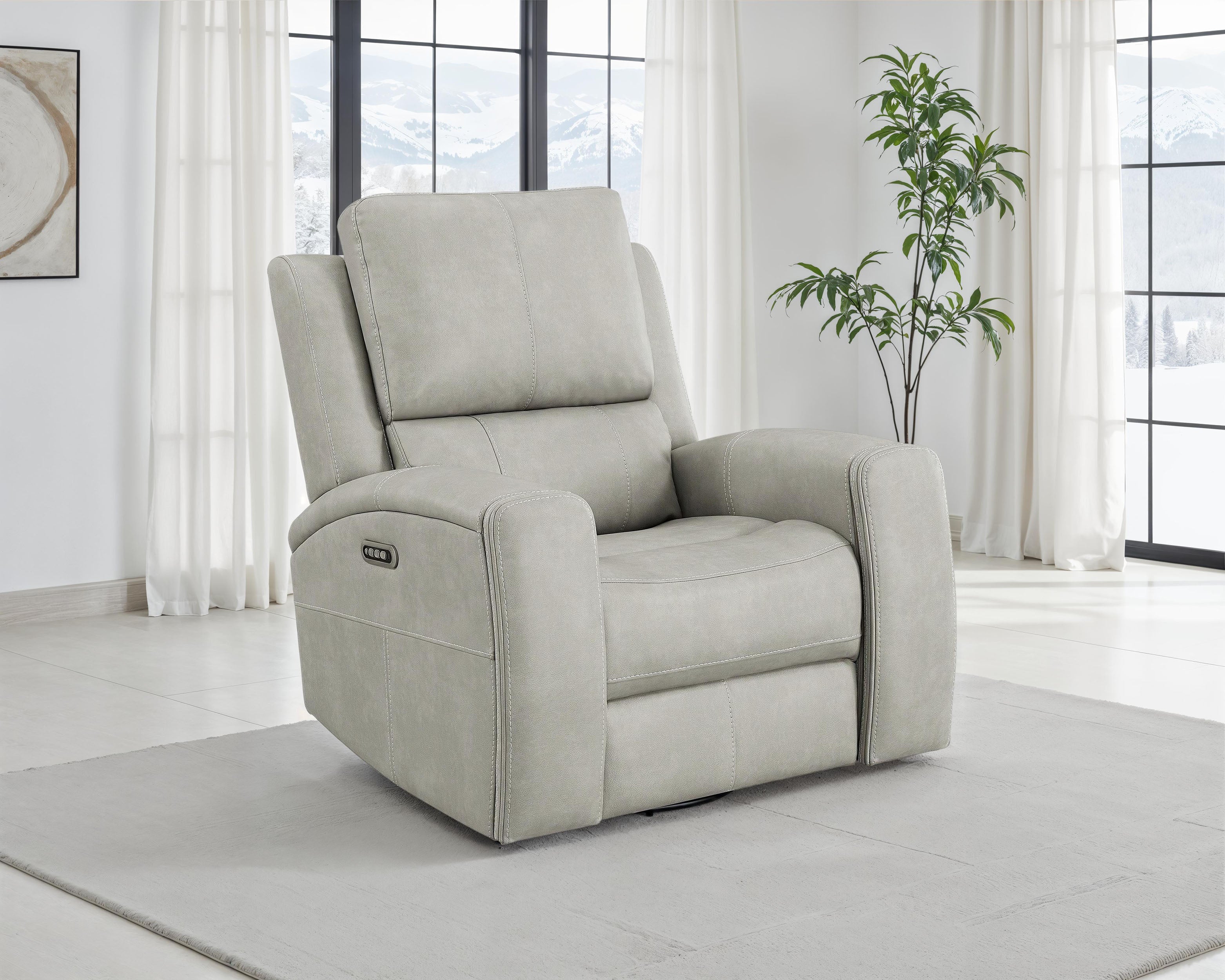 Brickston Triple Power Swivel Glider Recliner Grey — view 2