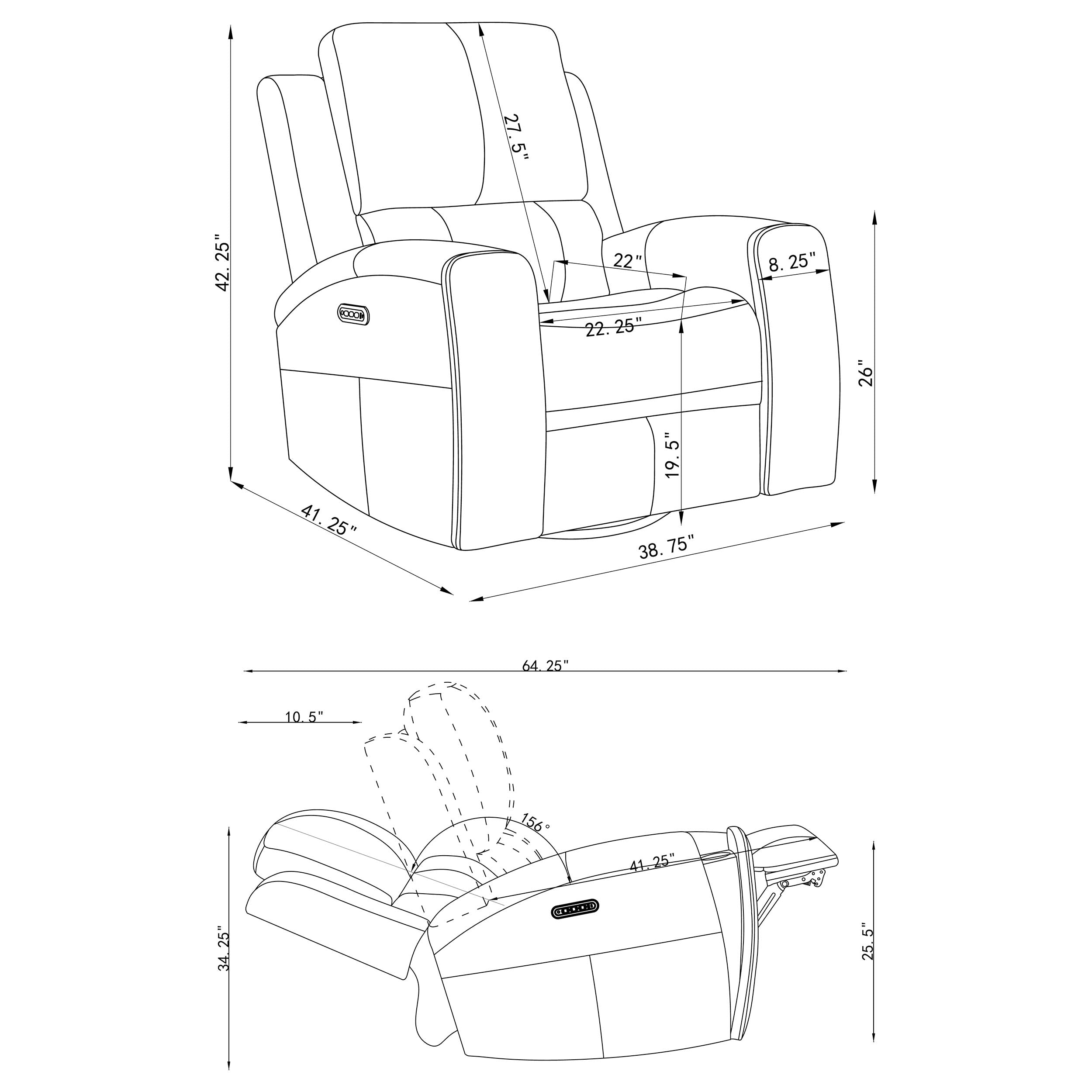 Brickston Triple Power Swivel Glider Recliner Grey — view 14