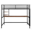 Twin Loft Bed With Desk And Shelve - Black