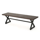 Modern Aluminum Outdoor Dining Bench With X Base