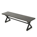 Modern Aluminum Outdoor Dining Bench With X Base