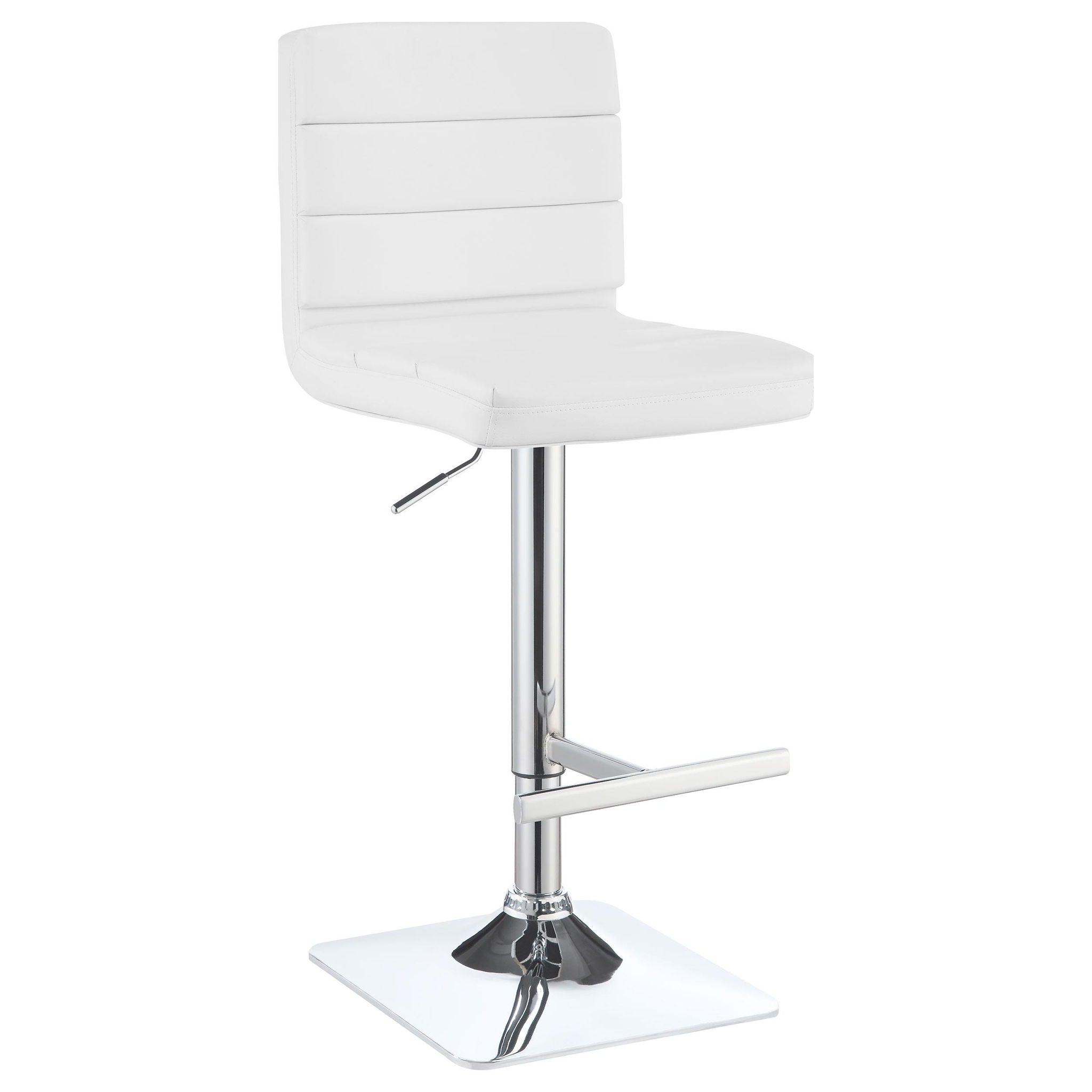 Bianca Upholstered Adjustable Bar Stool White (Set of 2) - Atlantic Fine Furniture Melbourne FL