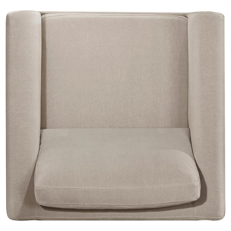 Islington - Fabric Upholstered Panel Arm Accent Chair - Taupe