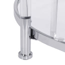 Contemporary Acrylic, Coffee Table, Round Tempered Glass Coffee Table - Chrome / Silver