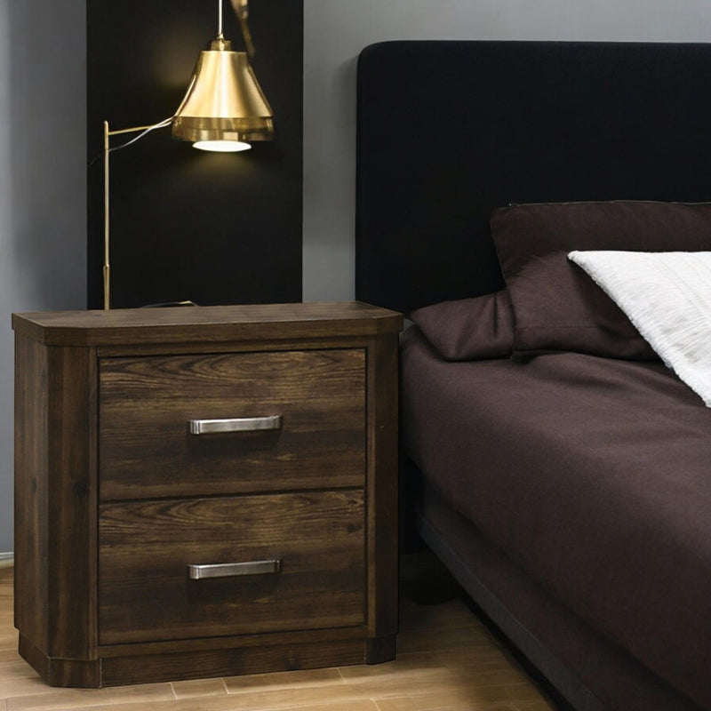 Elettra - Rustic Nightstand - Walnut