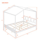 Full Size Wood House Bed with Storage Space, White (OLD SKU :LP000002AAK)