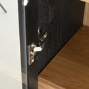 Mid Century Modern Style Tall Display Cabinet With Glass Doors For Collectibles - Black