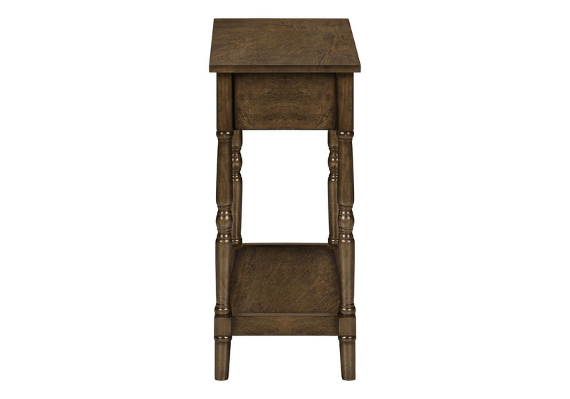 Accent End Table, 2 Tier, Storage Drawer, Traditional Stylish Design