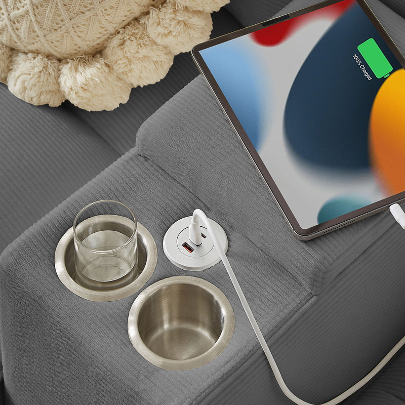 Modern U-Shaped Sectional Sofa Bed With Storage