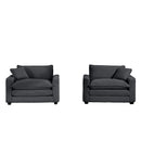 Modern Classic Corduroy Fabric Single Chair Deep Seat Sofa With Pillow