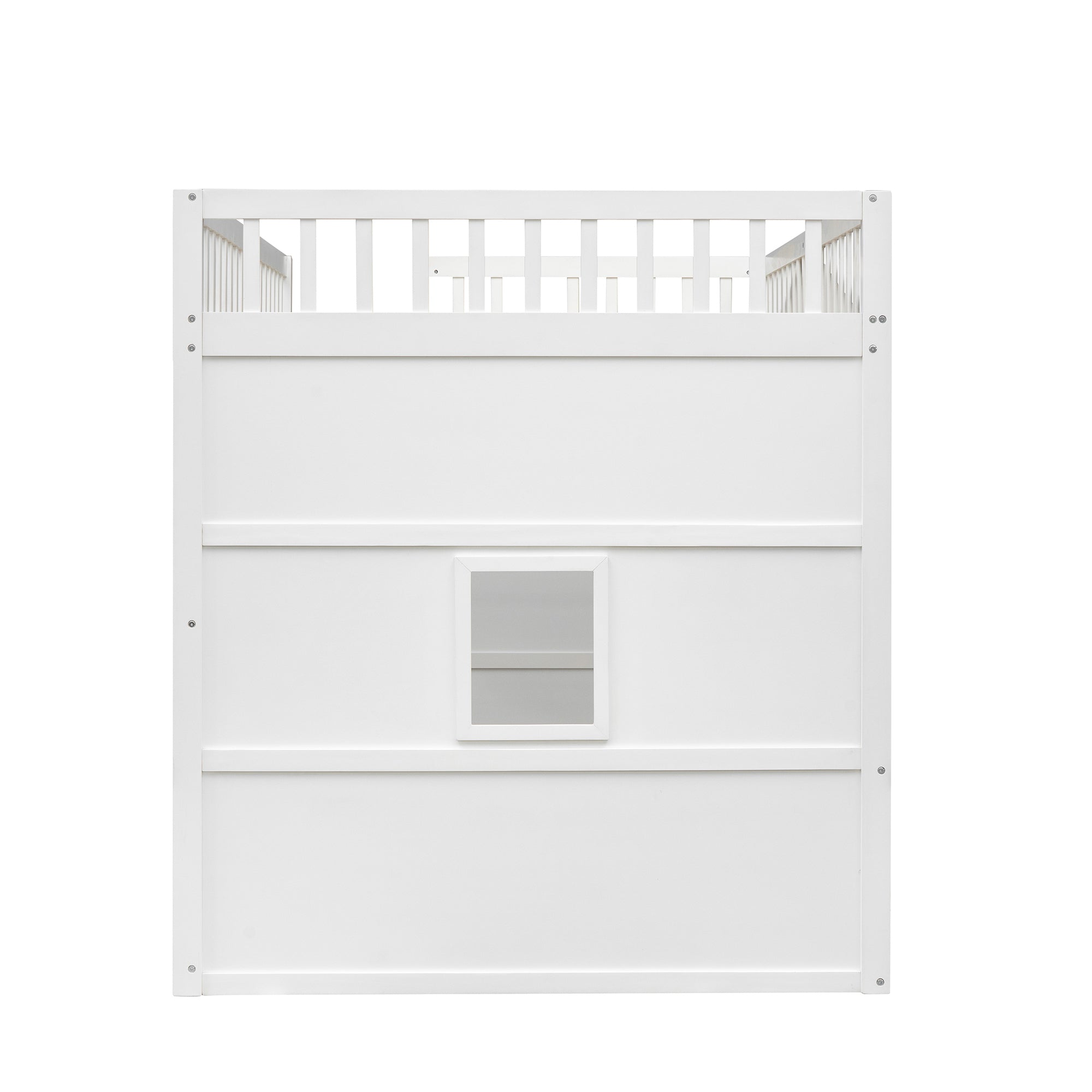 Full Size House Loft Bed With Ladder-White+Gray Frame - Atlantic Fine Furniture Melbourne FL