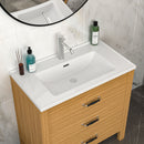 Rectangular Single Vanity Top With 1 Faucet Hole And Overflow, 35" X 20", Sink Only - White
