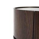 Elegant Italian High Grade Double Layer Storage Round Side Table - Brown / Black