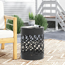 Outdoor Metal Large End Table, Modern Design