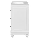 Contemporary Bathroom Vanity Cabinet, 4 Drawers & 1 Cabinet Door, Multipurpose Storage, Resin Integrated Sink, Adjustable Shelves, Solid Wood Frame With MDF