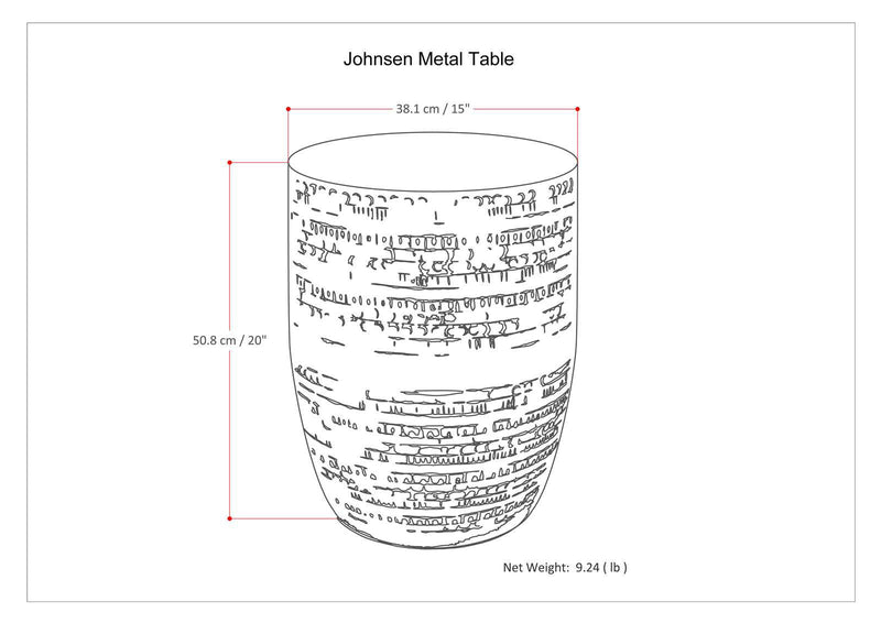 Johnsen - Handcrafted Large Metal Accent Table