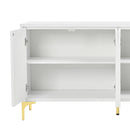 Modern 4 Door Sideboard With Creative Carved Surface And Adjustable Shelves