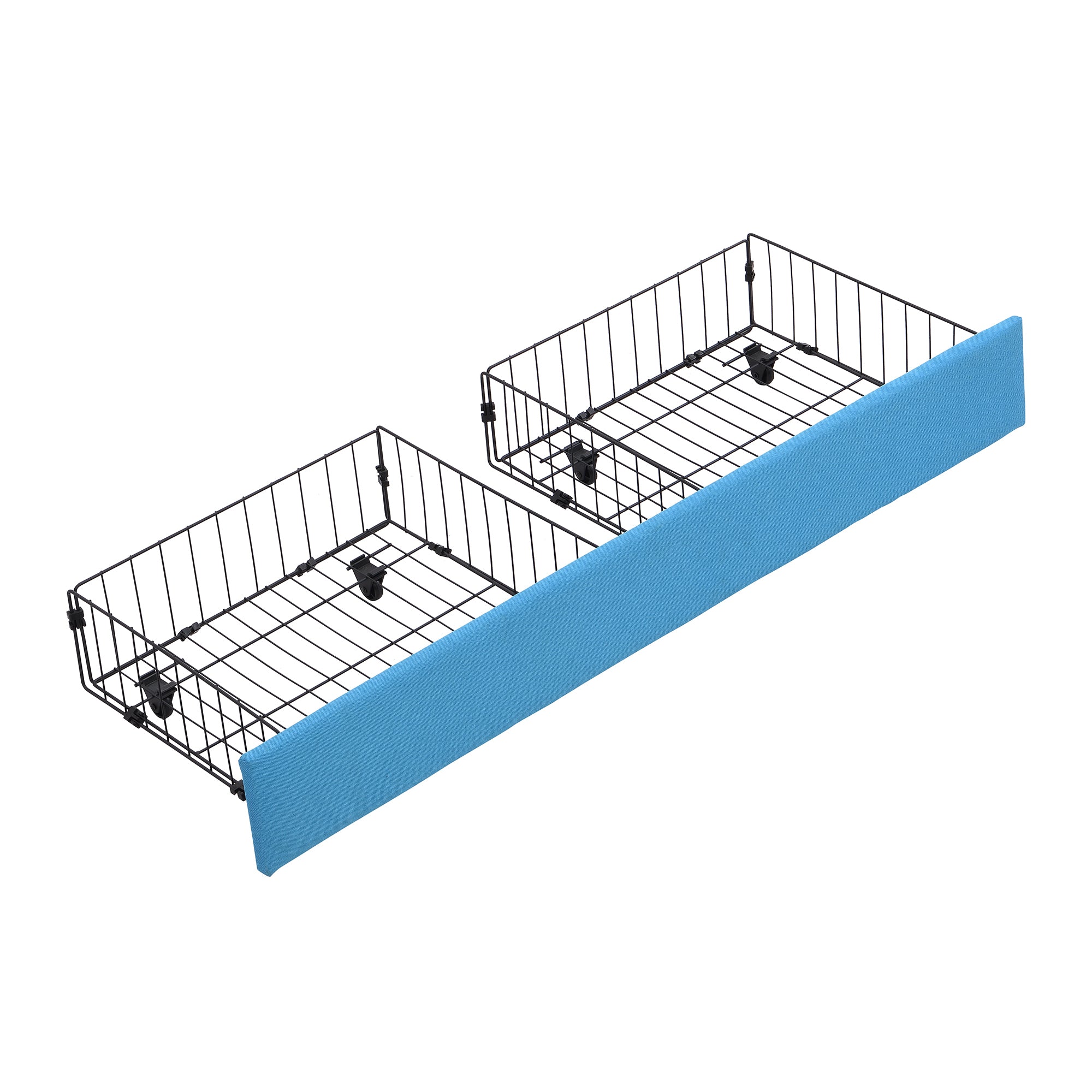 Queen Size Storage Upholstered Hydraulic Platform Bed with 2 Drawers, Blue - Atlantic Fine Furniture Melbourne FL