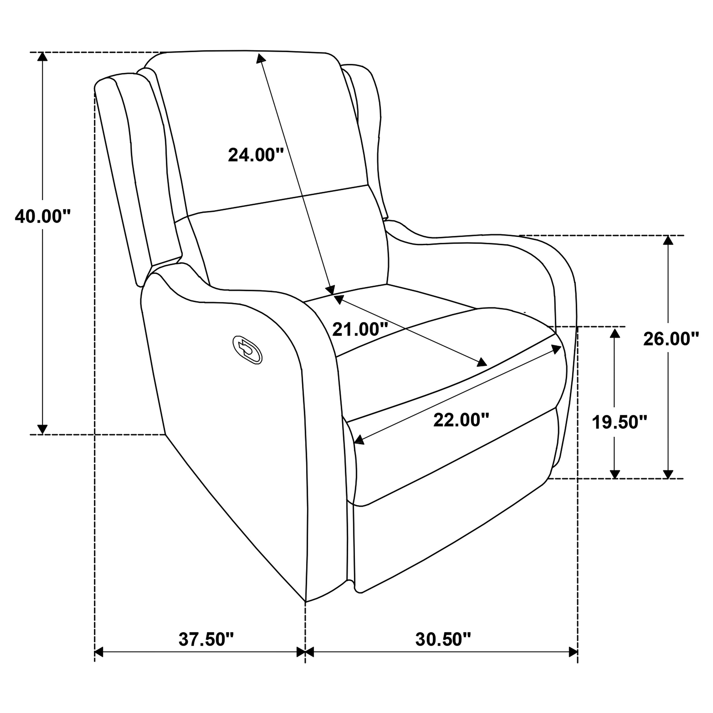 Kelsey Upholstered English Arm Recliner Chair Ivory — view 6