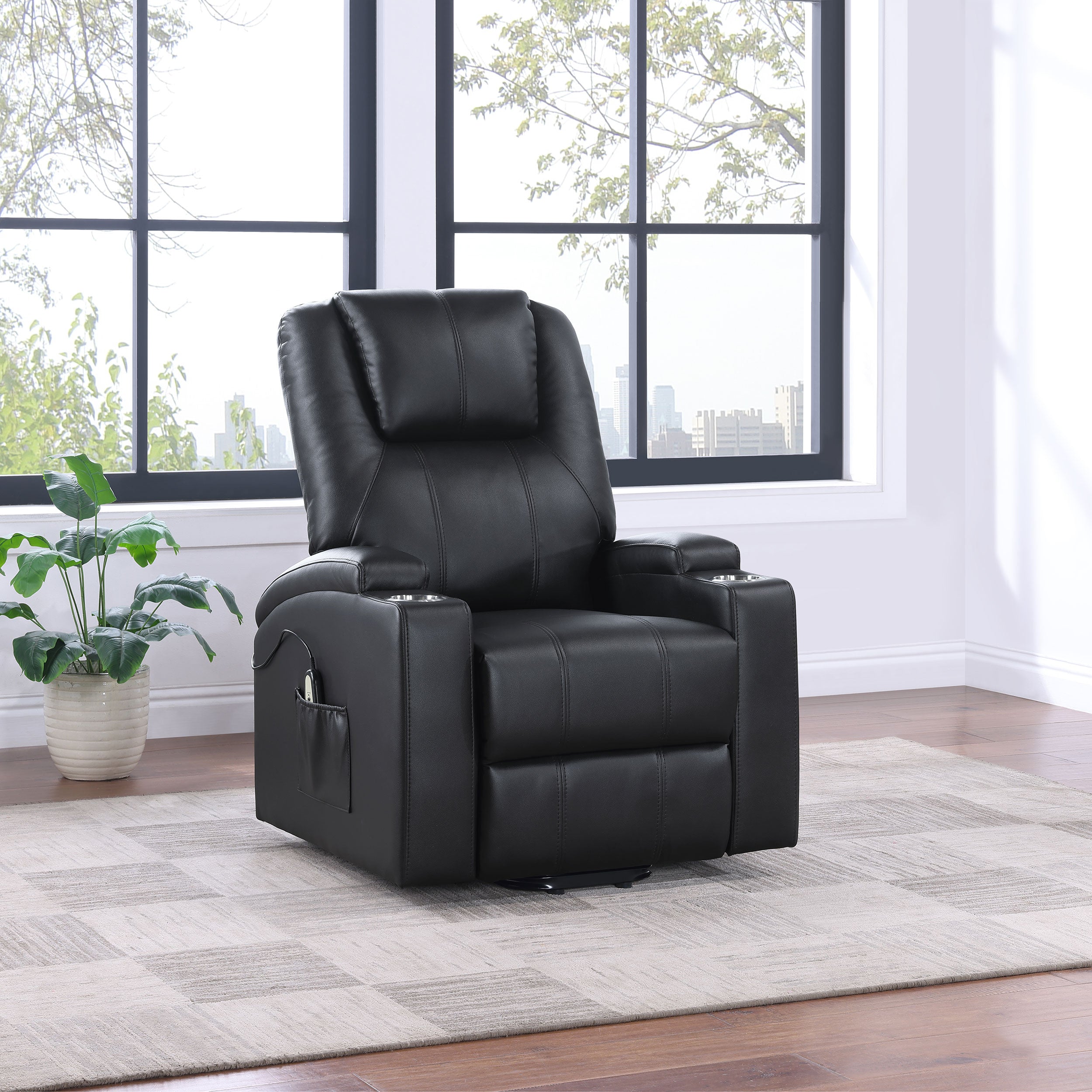 Armstrong Upholstered Power Lift Massage Recliner Espresso — view 2