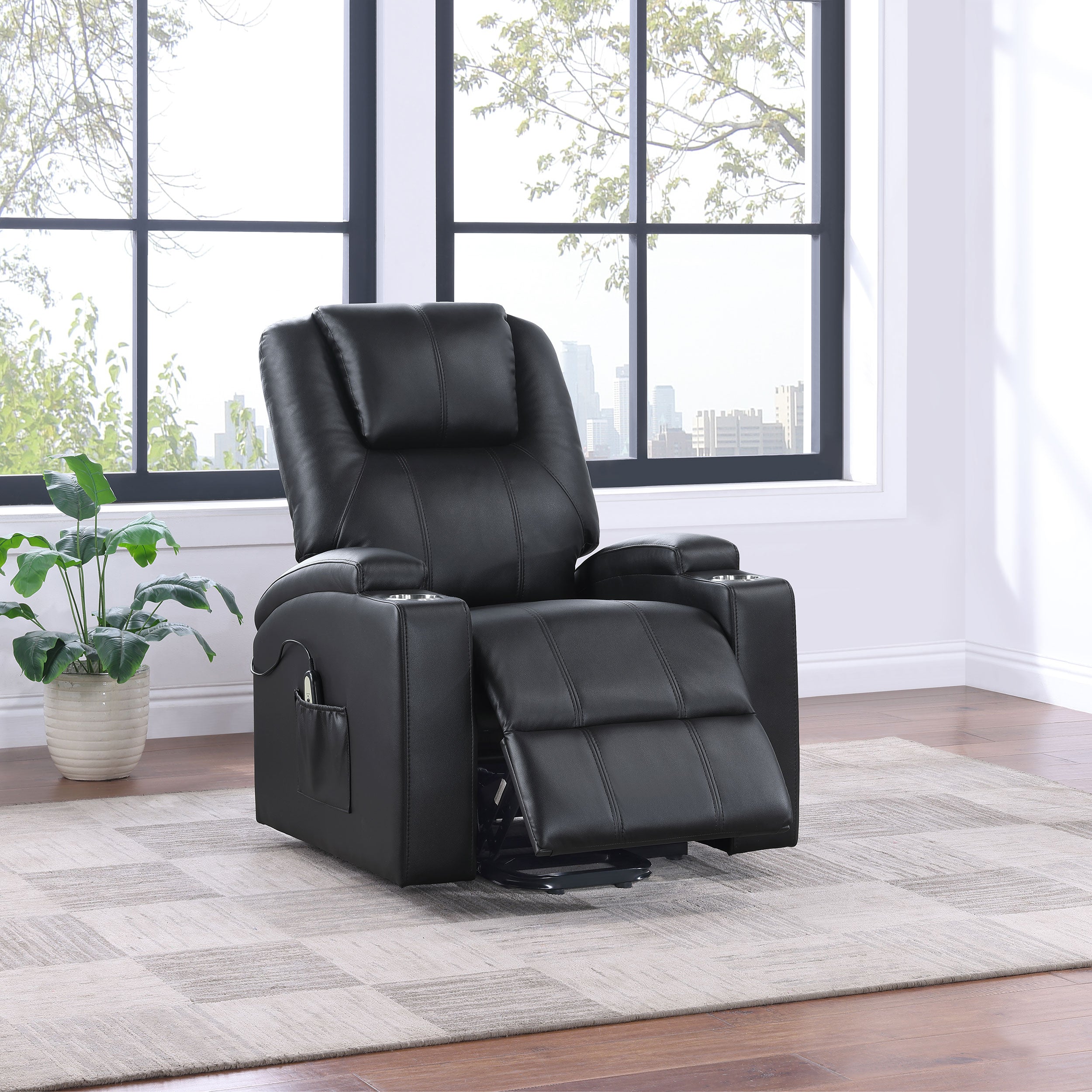 Armstrong Upholstered Power Lift Massage Recliner Espresso — view 3