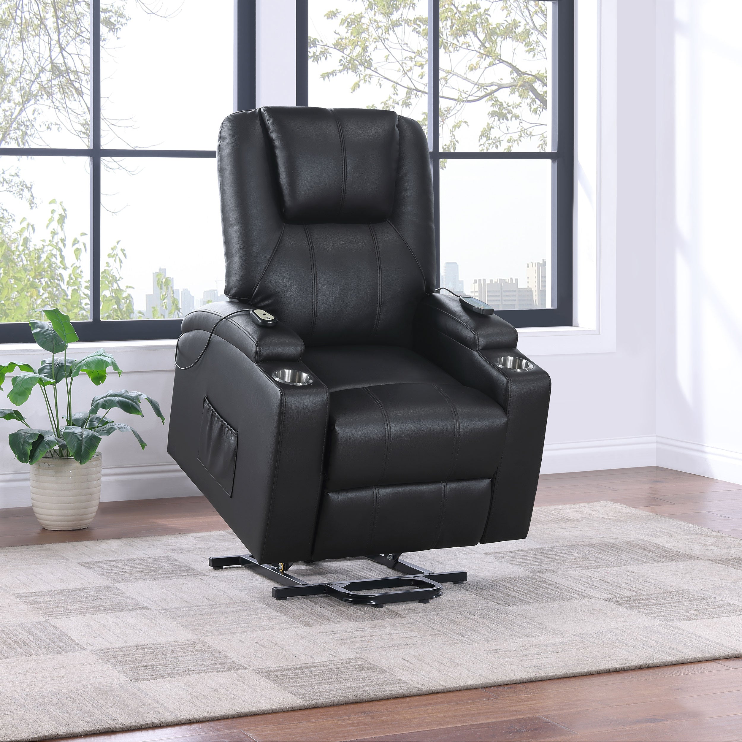 Armstrong Upholstered Power Lift Massage Recliner Espresso — view 4