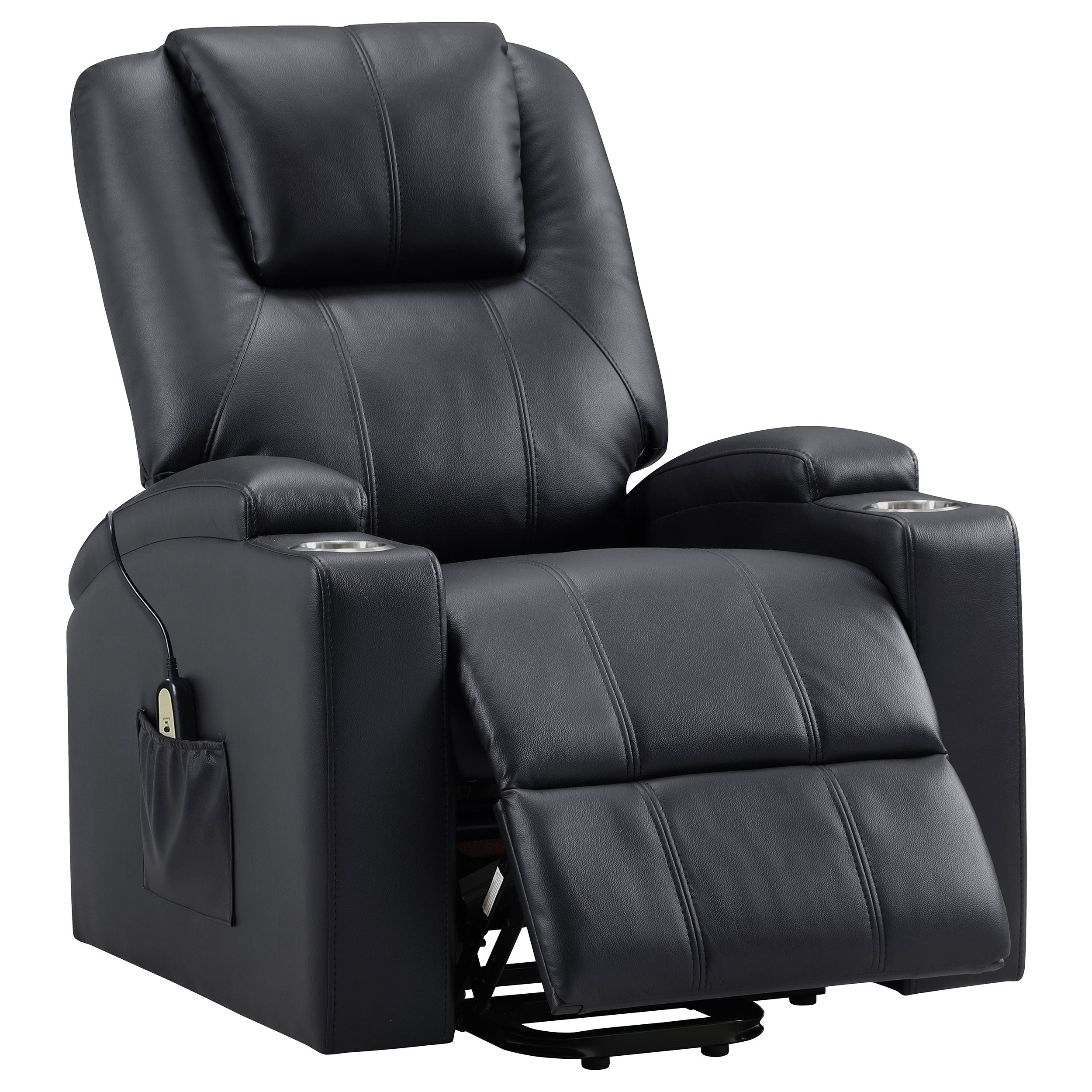 Armstrong Upholstered Power Lift Massage Recliner Espresso — view 1