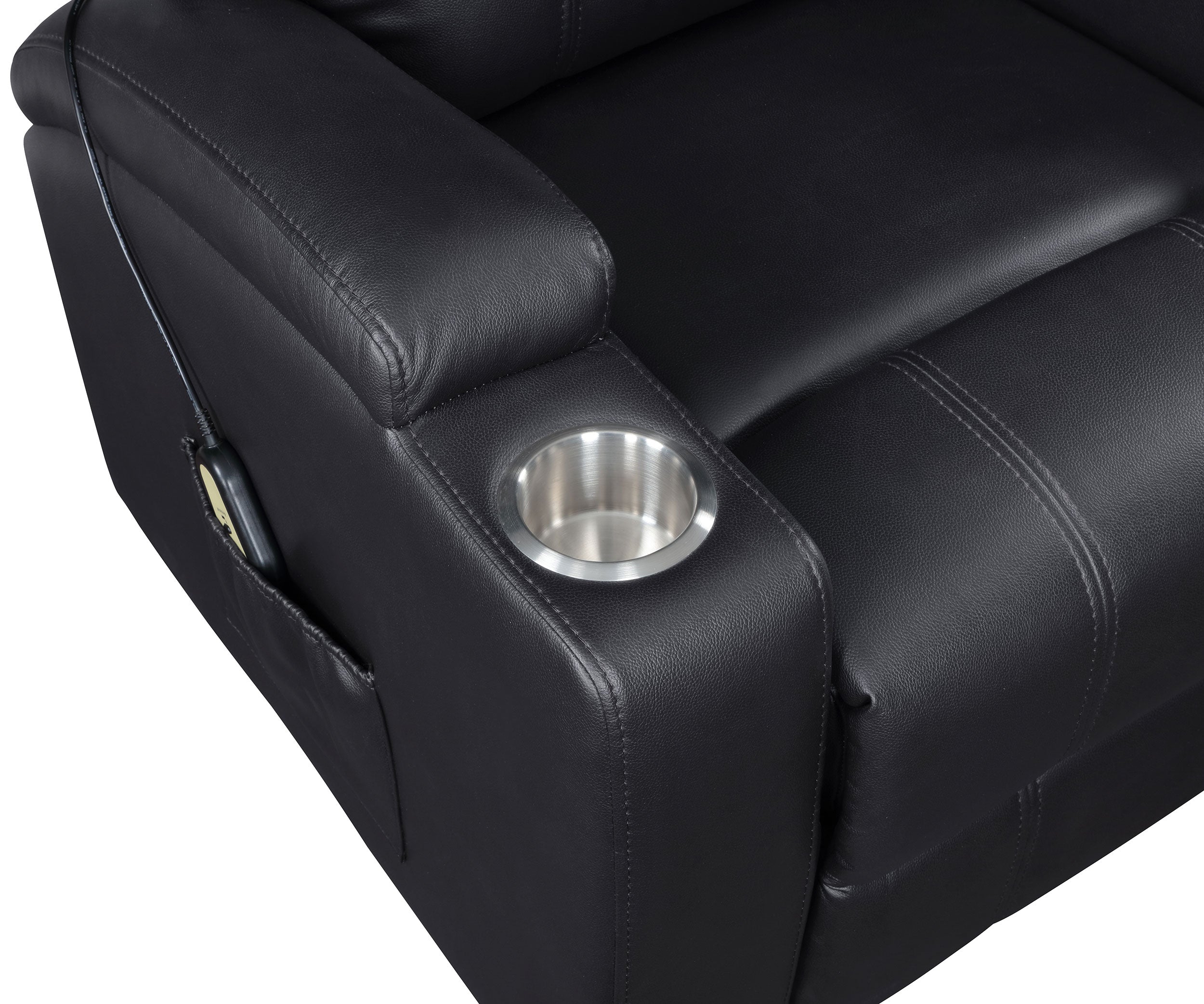 Armstrong Upholstered Power Lift Massage Recliner Espresso — view 11