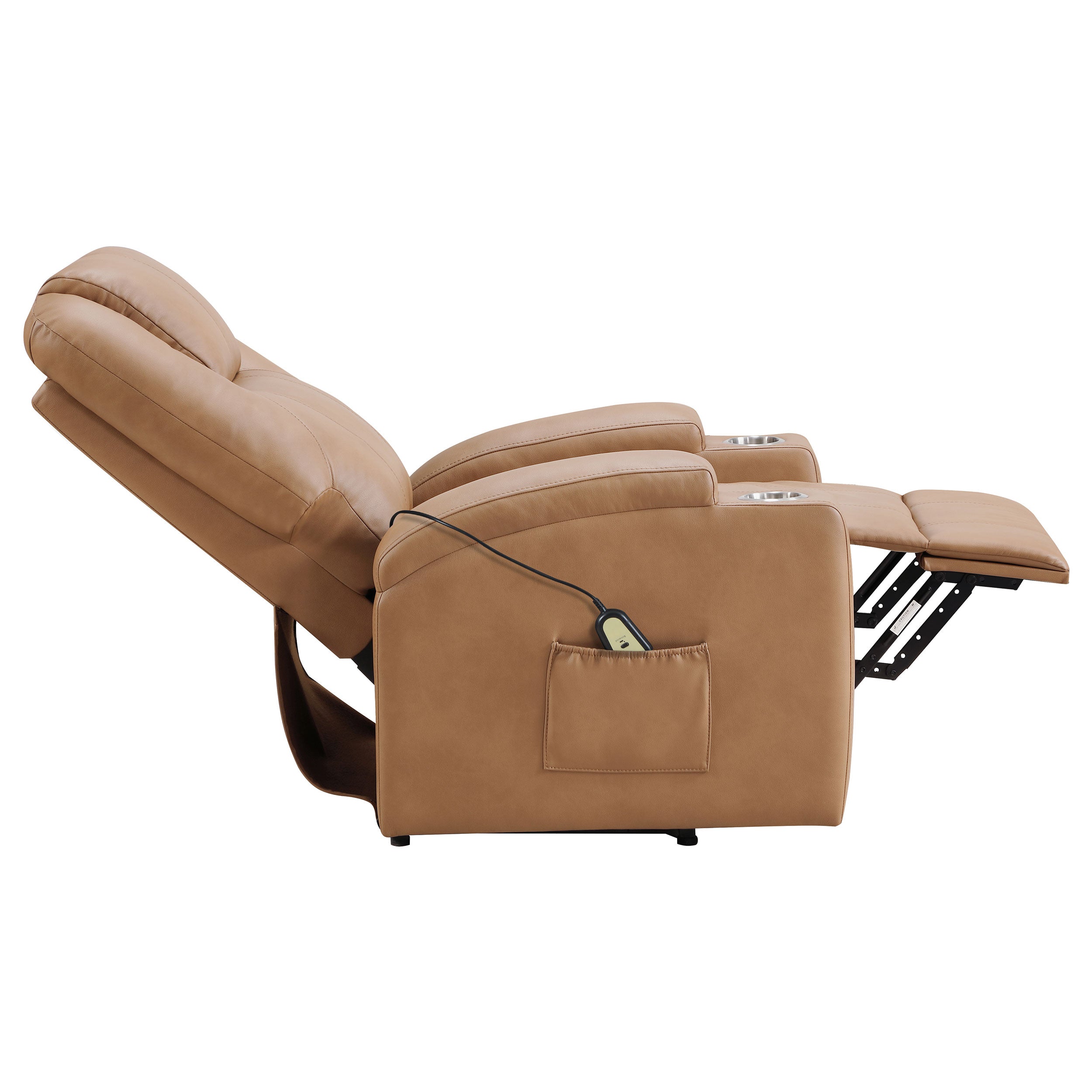 Armstrong Upholstered Power Lift Massage Recliner Camel — view 10
