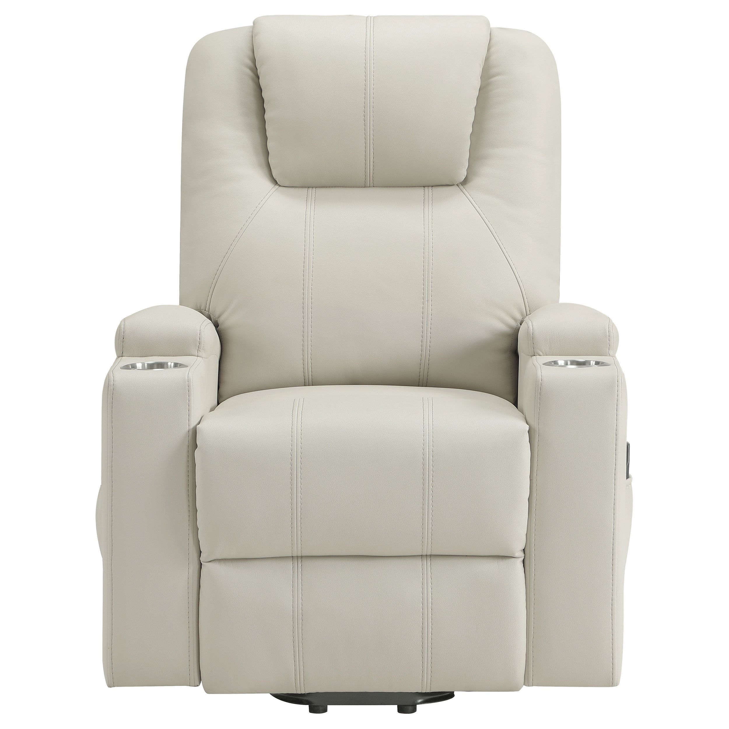 Armstrong Upholstered Power Lift Massage Recliner Ivory — view 7