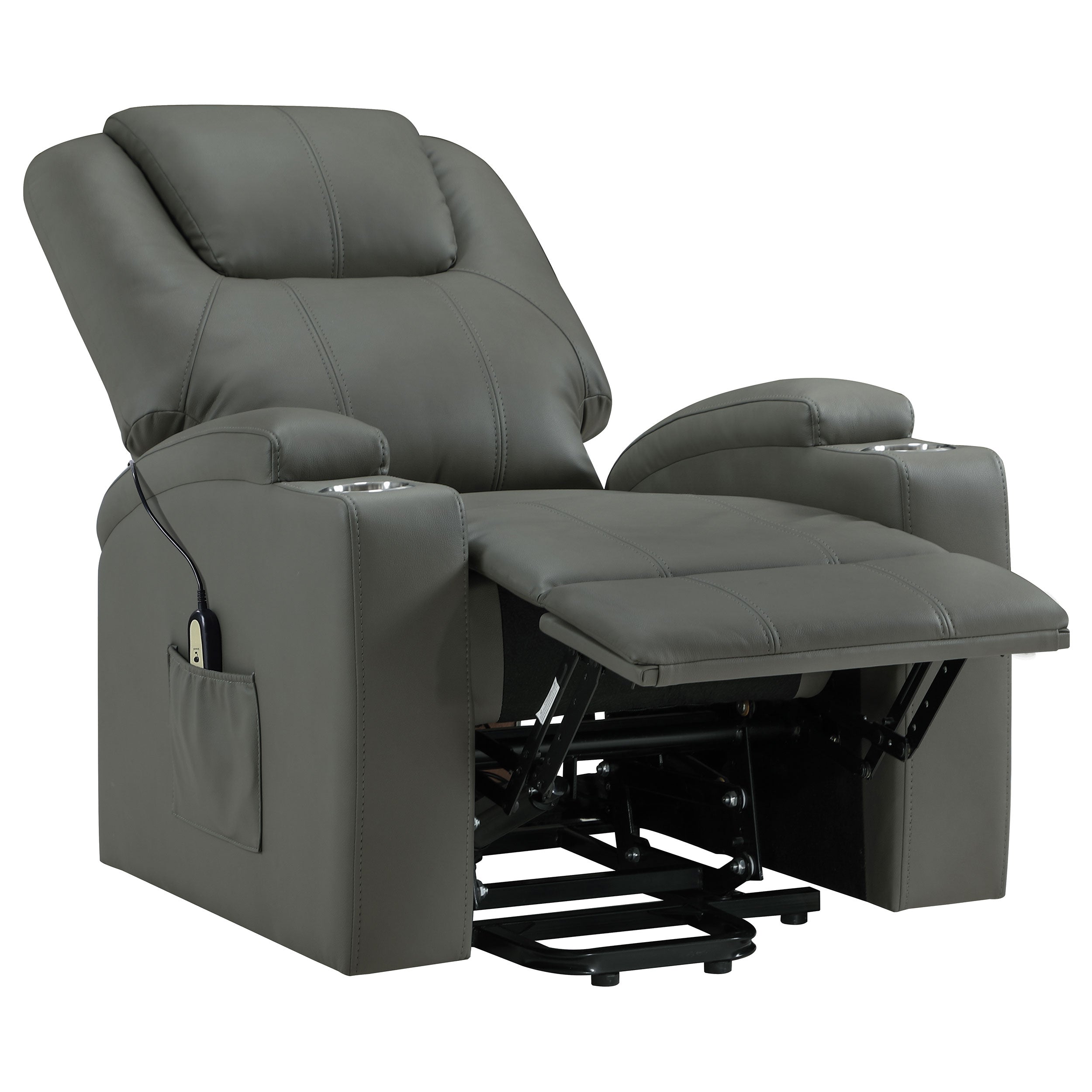 Armstrong Upholstered Power Lift Massage Recliner Grey — view 6