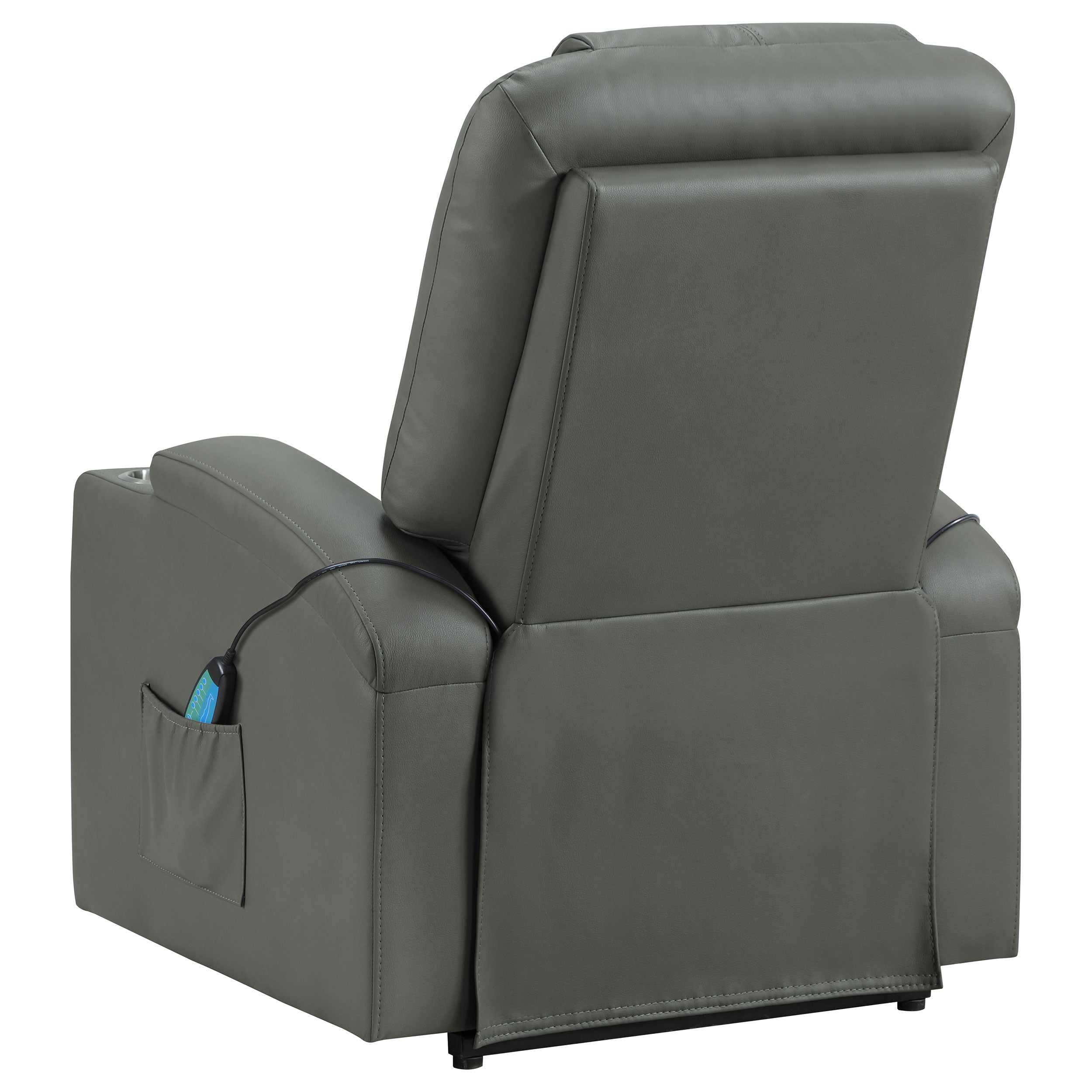 Armstrong Upholstered Power Lift Massage Recliner Grey — view 9