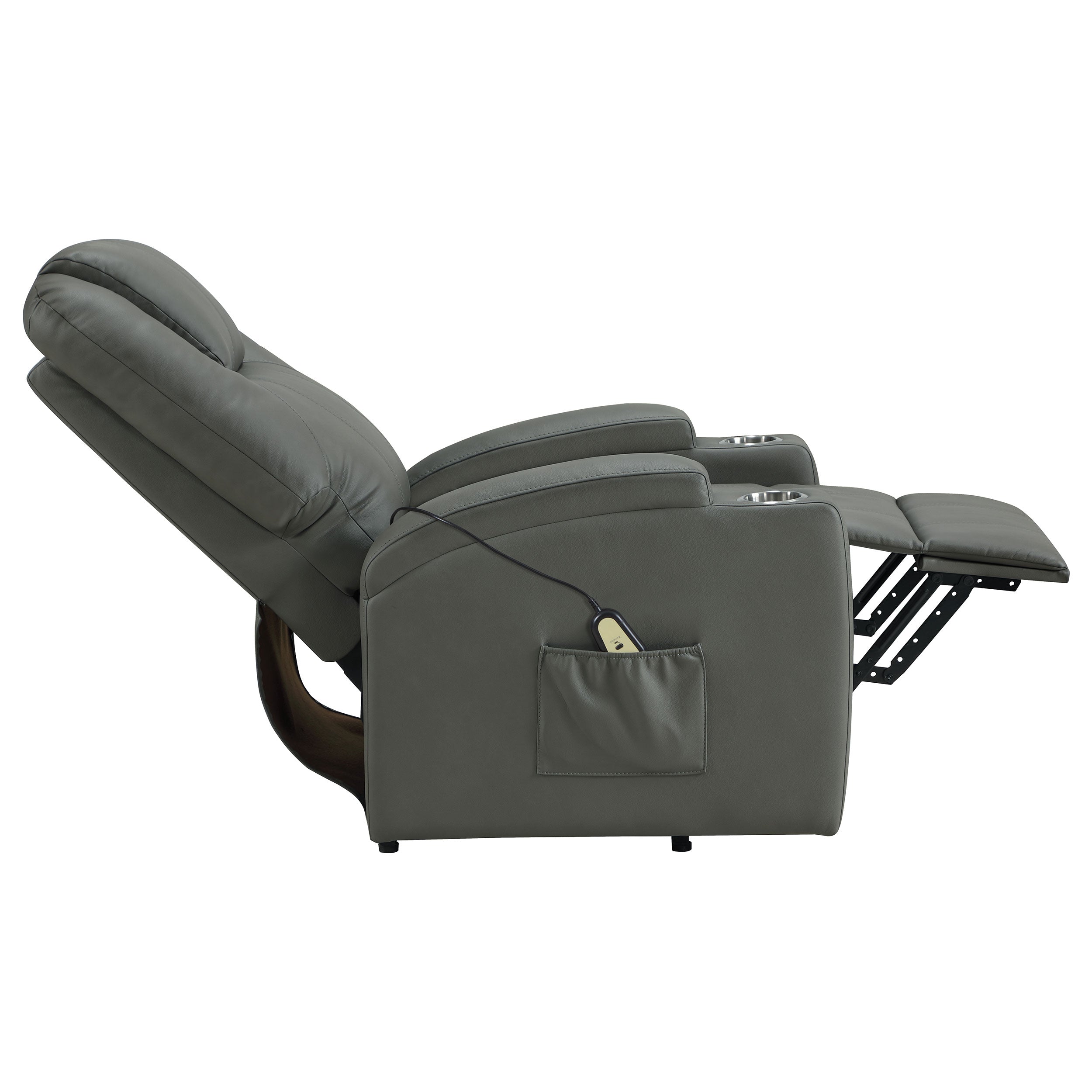 Armstrong Upholstered Power Lift Massage Recliner Grey — view 10