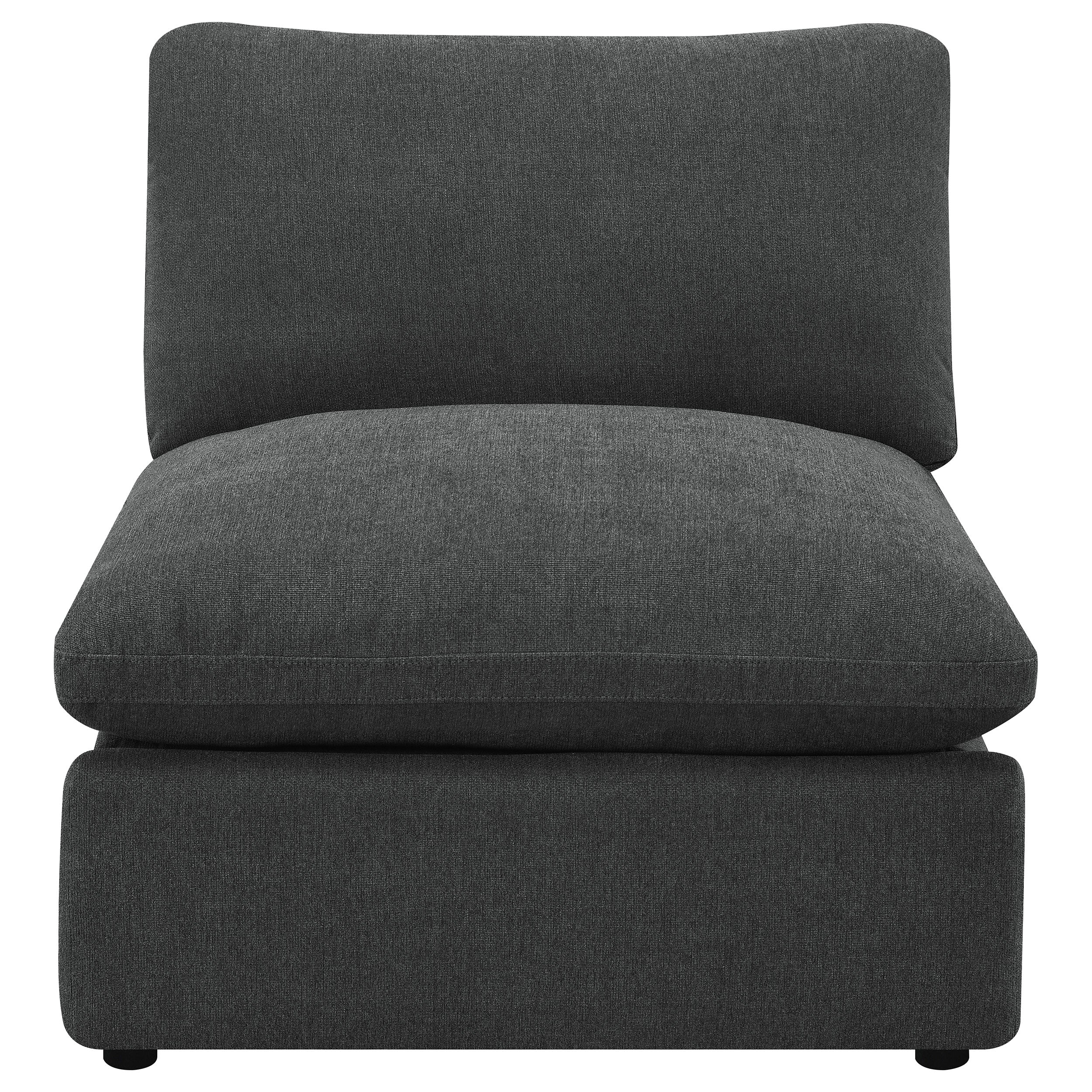 Collins Modular Armless Chair Dark Grey — view 3