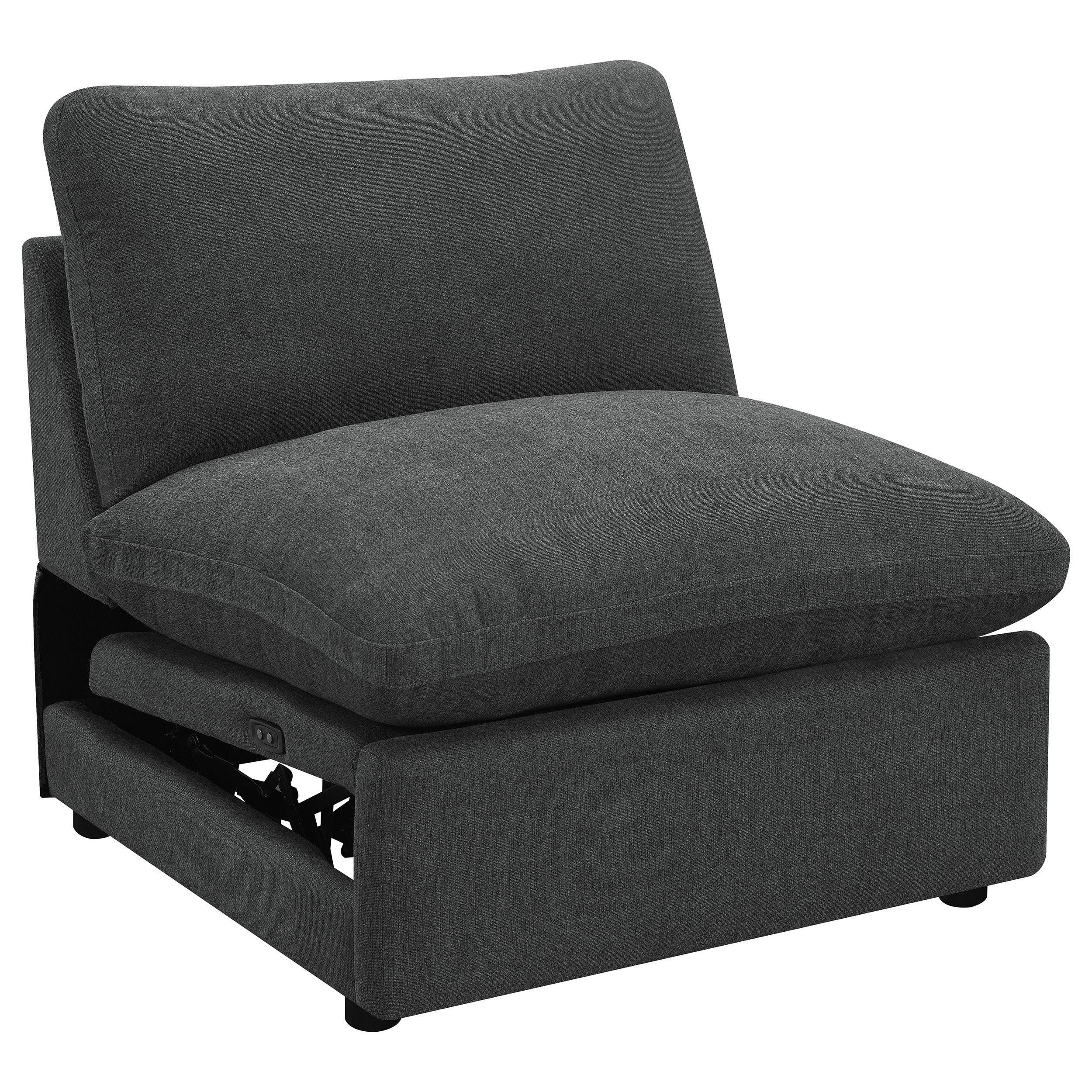 Collins Modular Power Armless Recliner Dark Grey — view 1