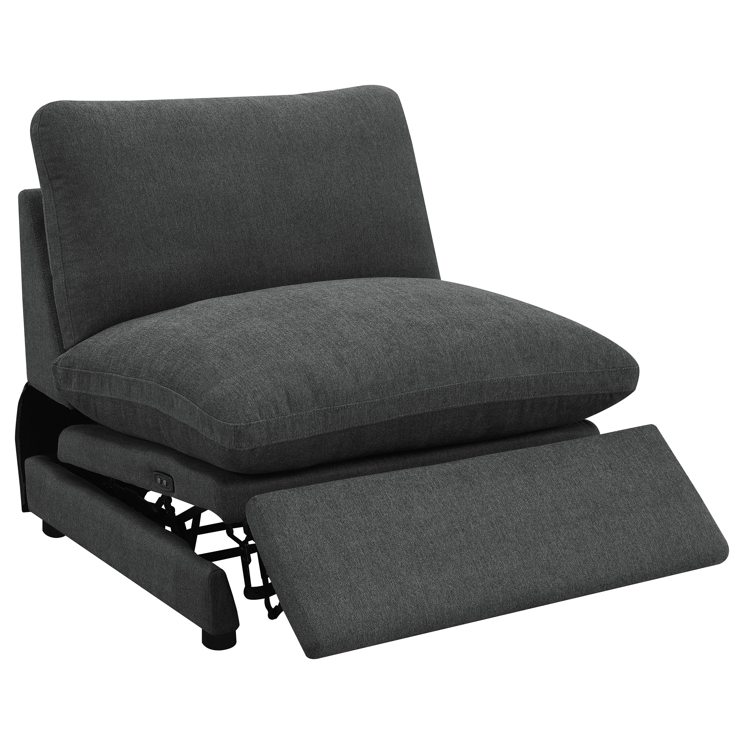 Collins Modular Power Armless Recliner Dark Grey — view 4