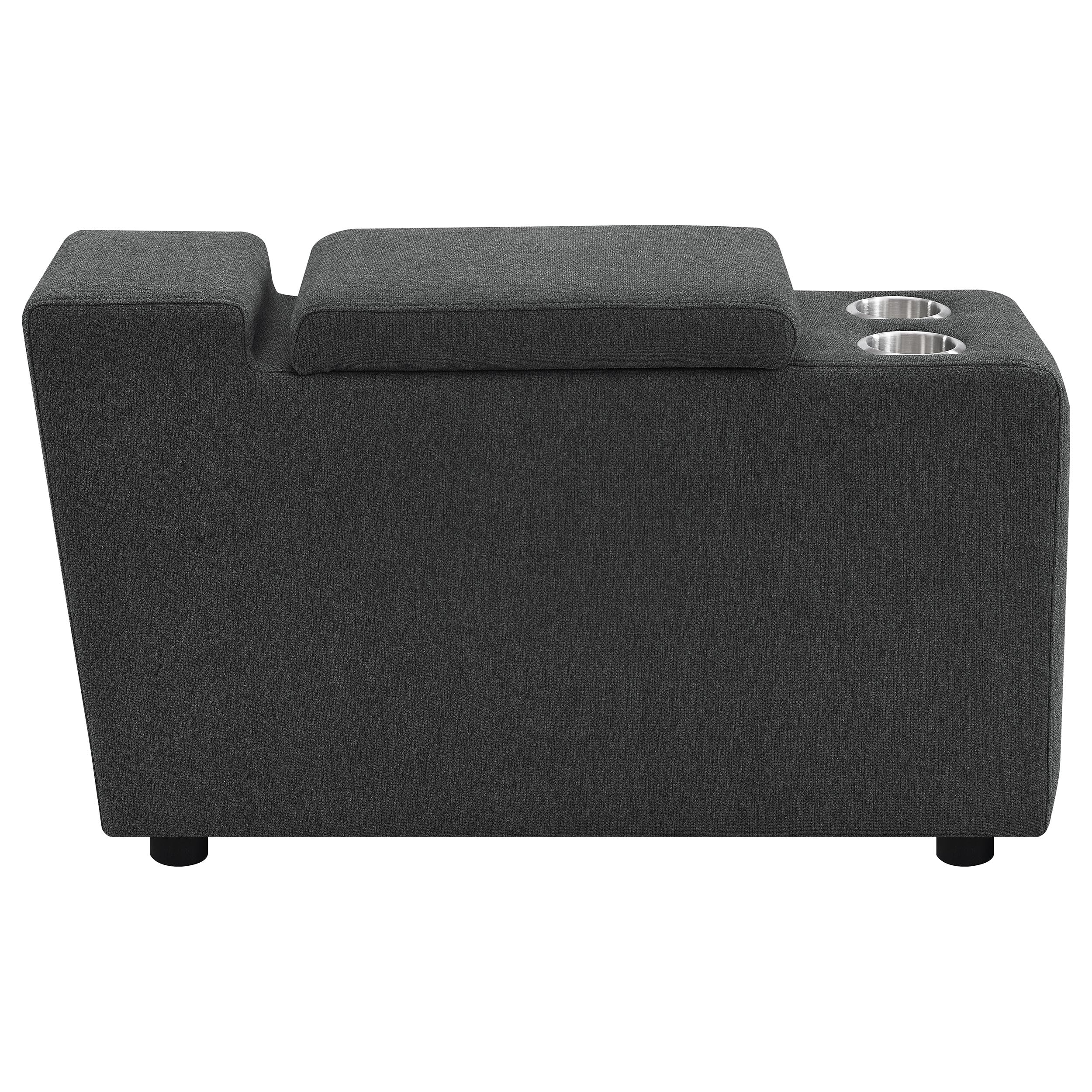 Collins Upholstered Modular Storage Console Dark Grey — view 9