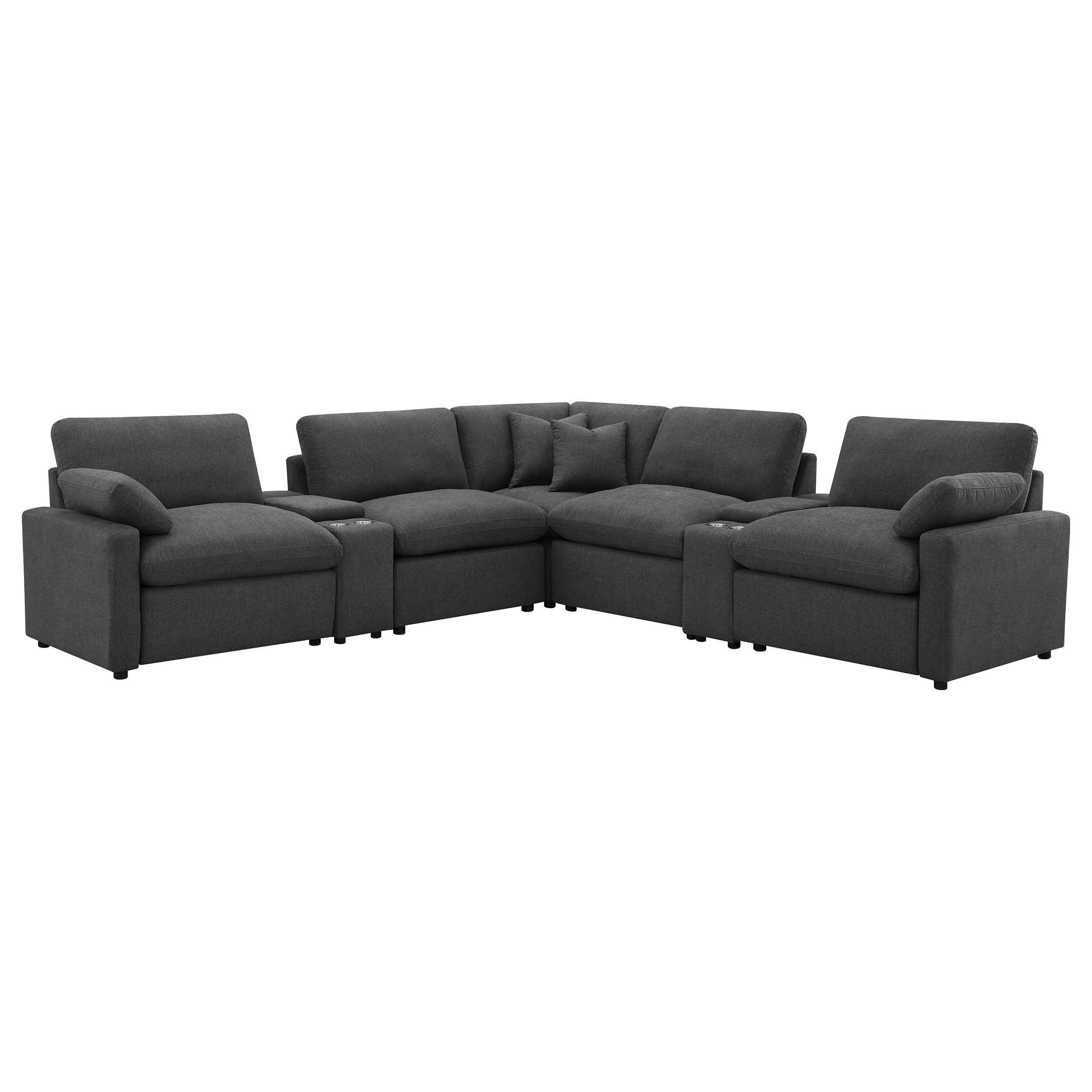 Collins 7-piece Modular Power Reclining Sectional Dark Grey — view 3