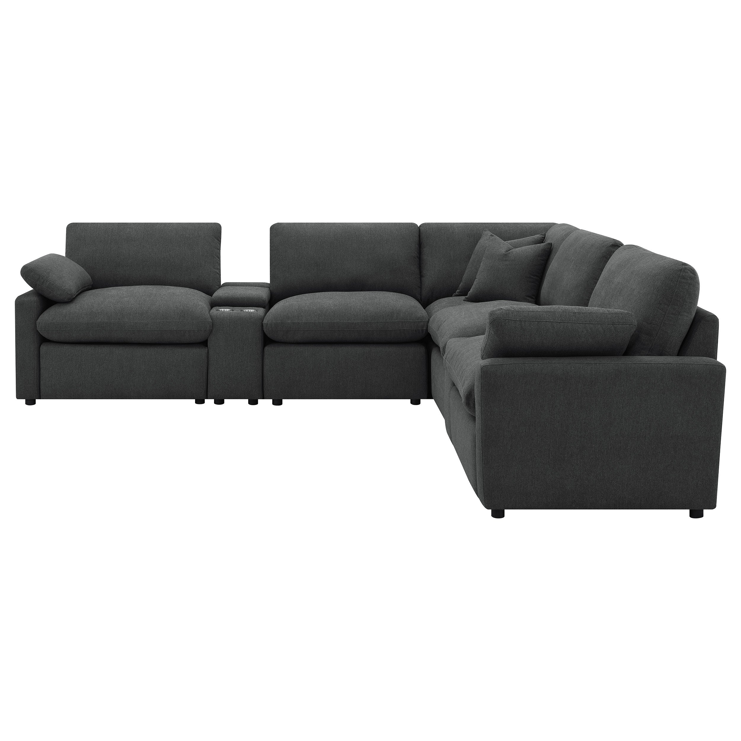 Collins 7-piece Modular Power Reclining Sectional Dark Grey — view 5