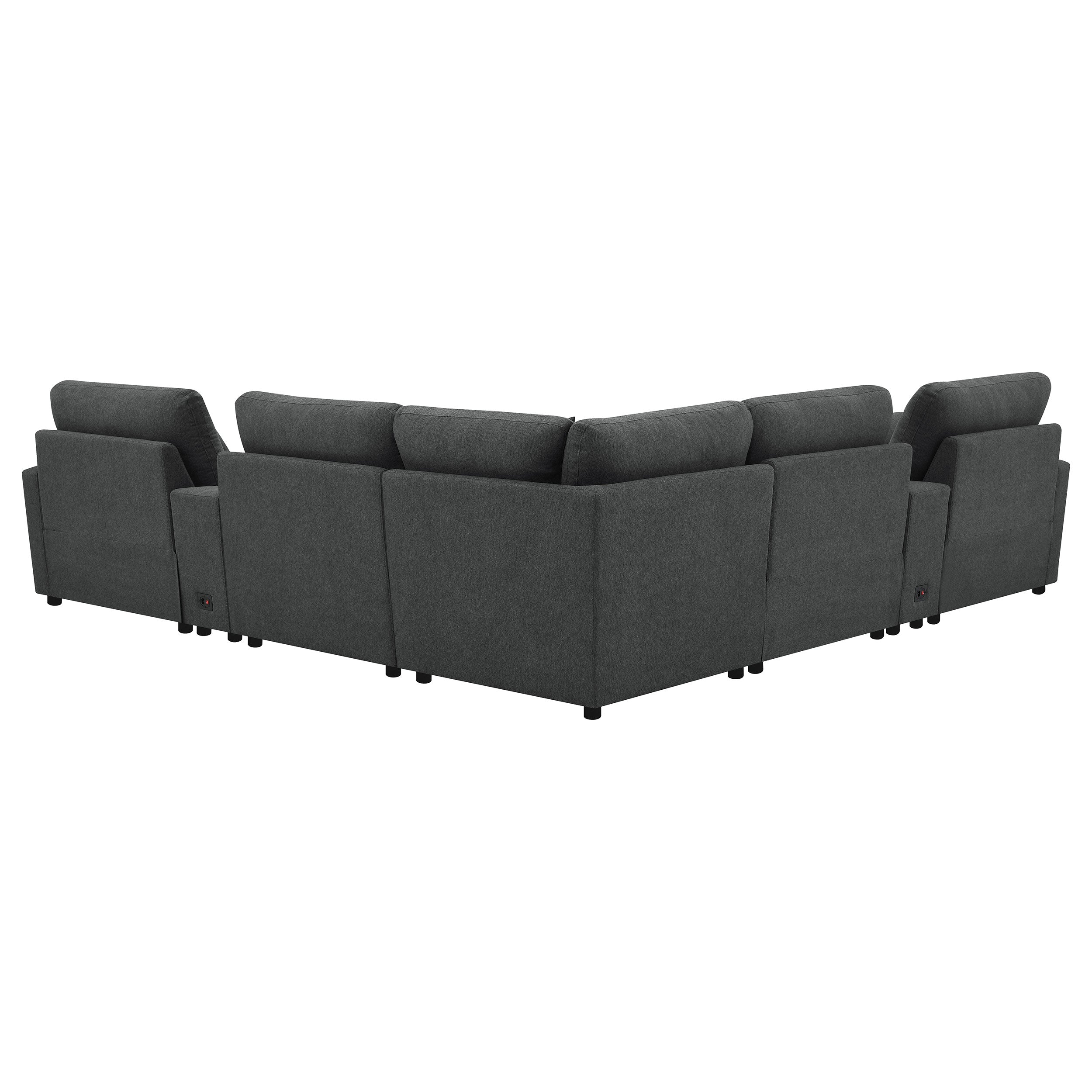 Collins 7-piece Modular Power Reclining Sectional Dark Grey — view 6