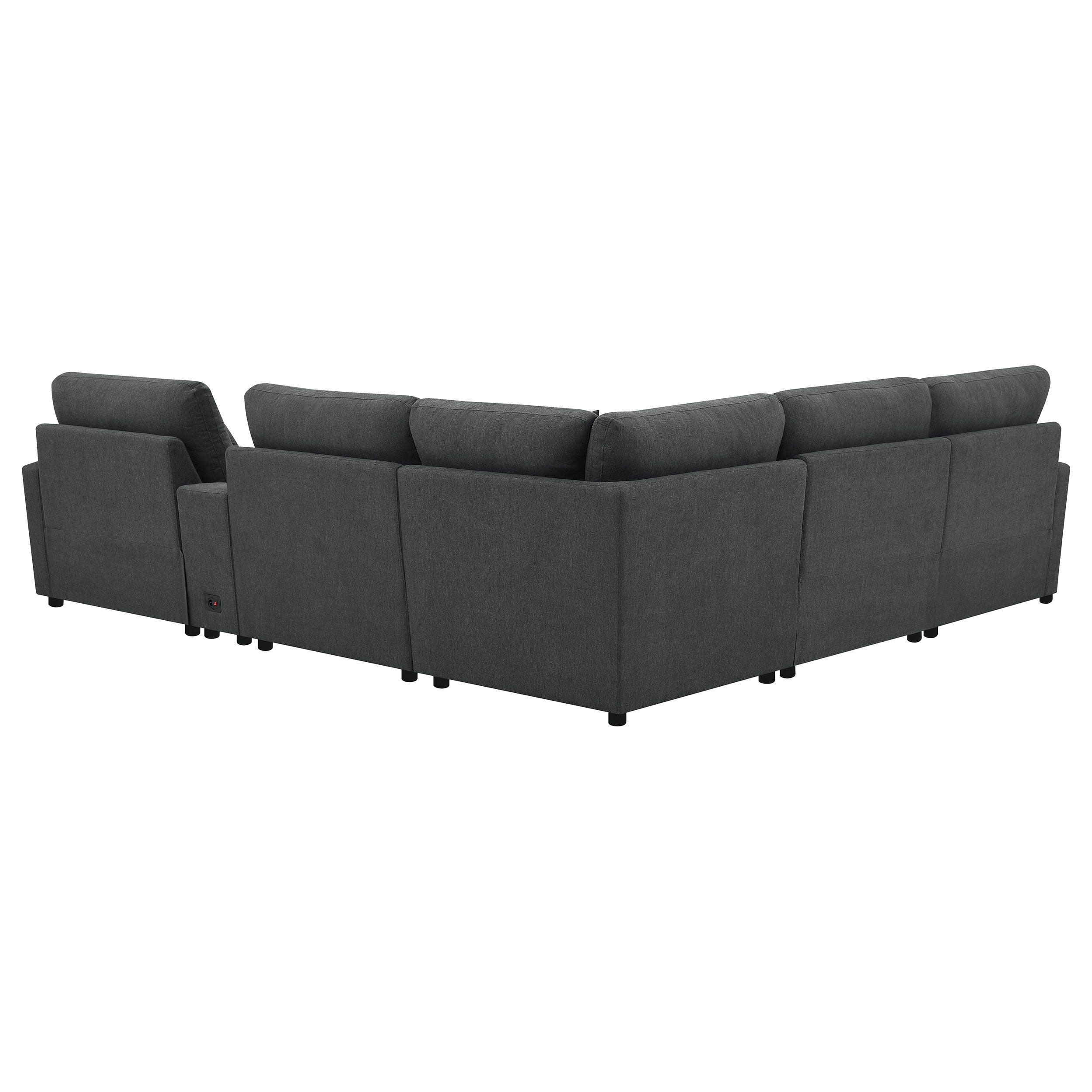 Collins 6-piece Modular Power Reclining Sectional Dark Grey — view 6
